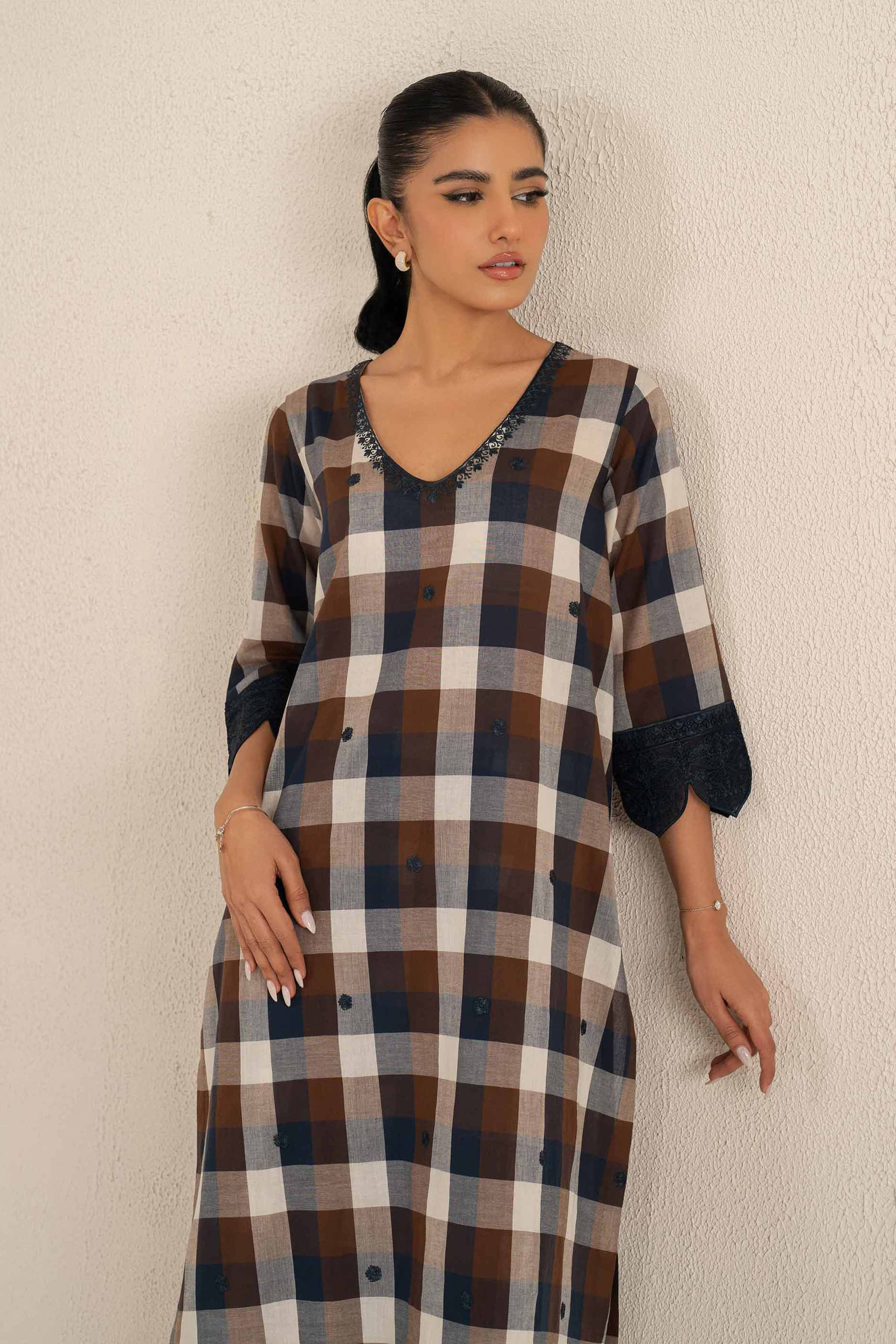 2 Piece - Printed Embroidered Suit - KFS25-42