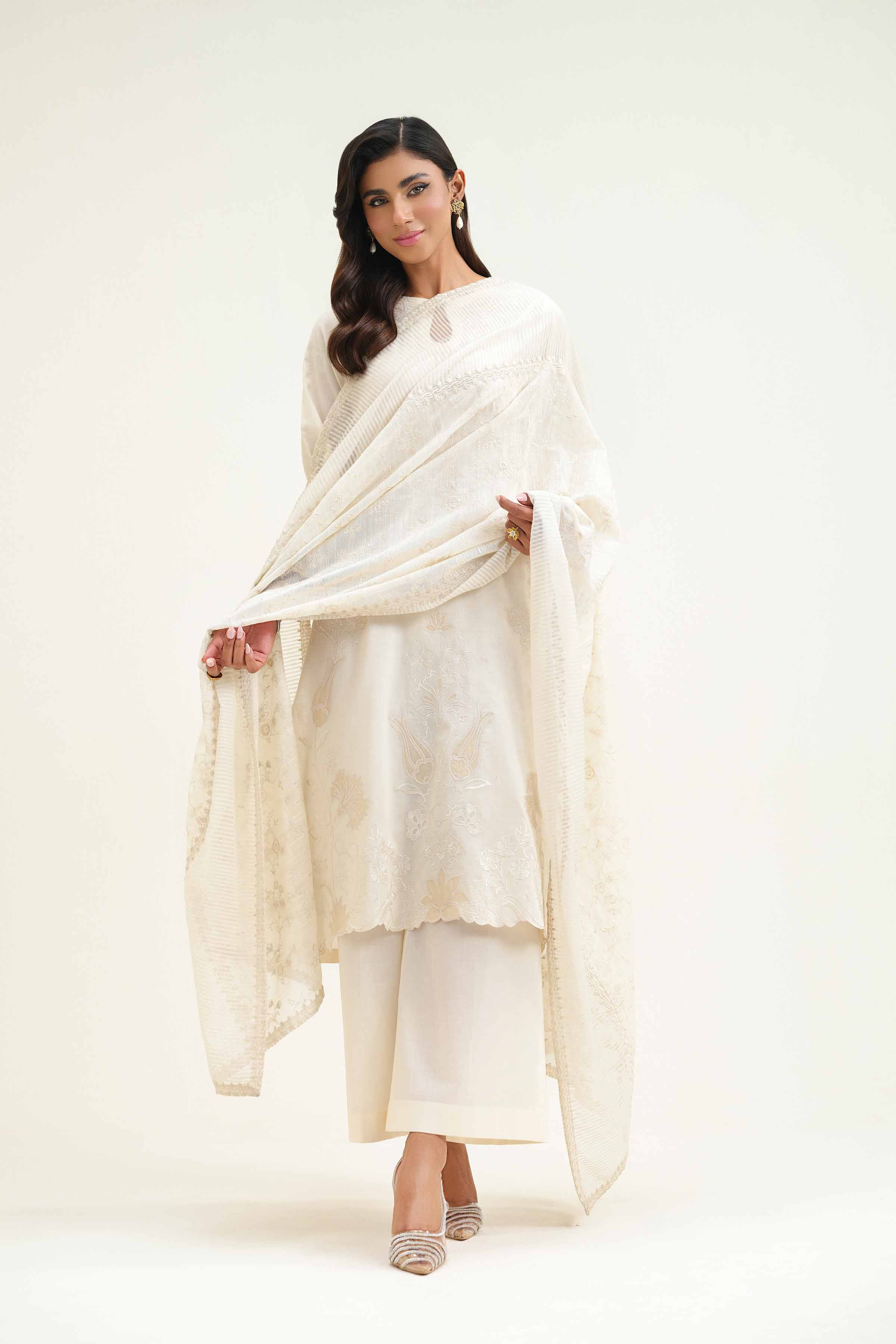 Embroidered Dupatta - KFS25-54