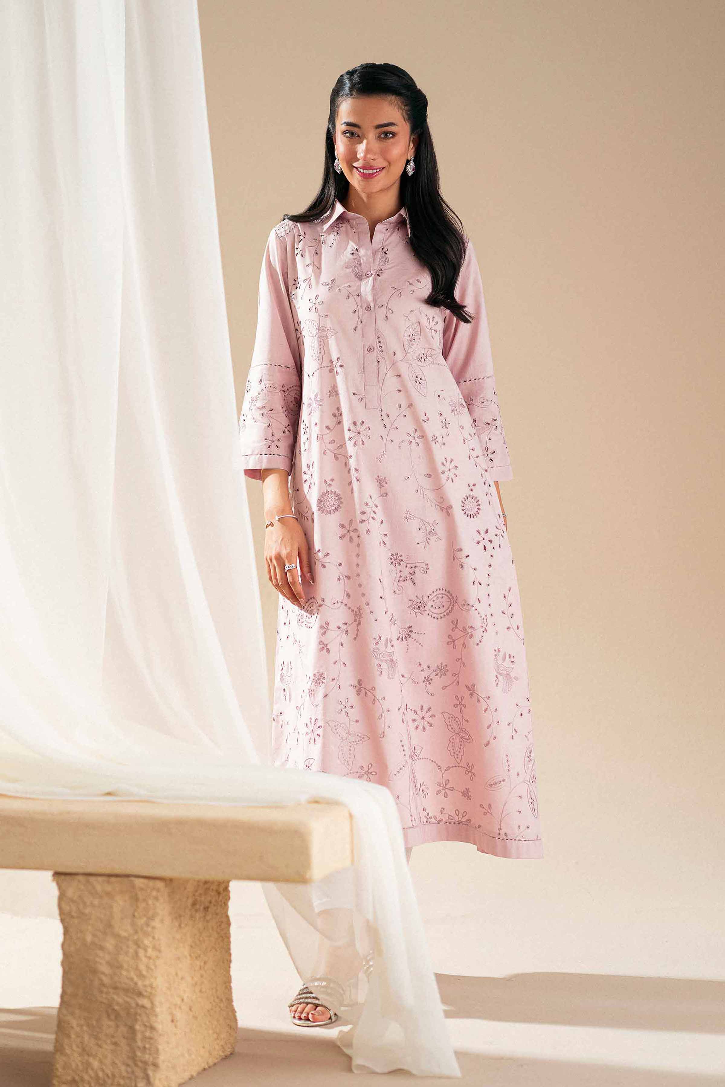 1 Piece - Embroidered Shirt - KFS25-80 - for Women - Pret Collection | Nishat | Shop Online