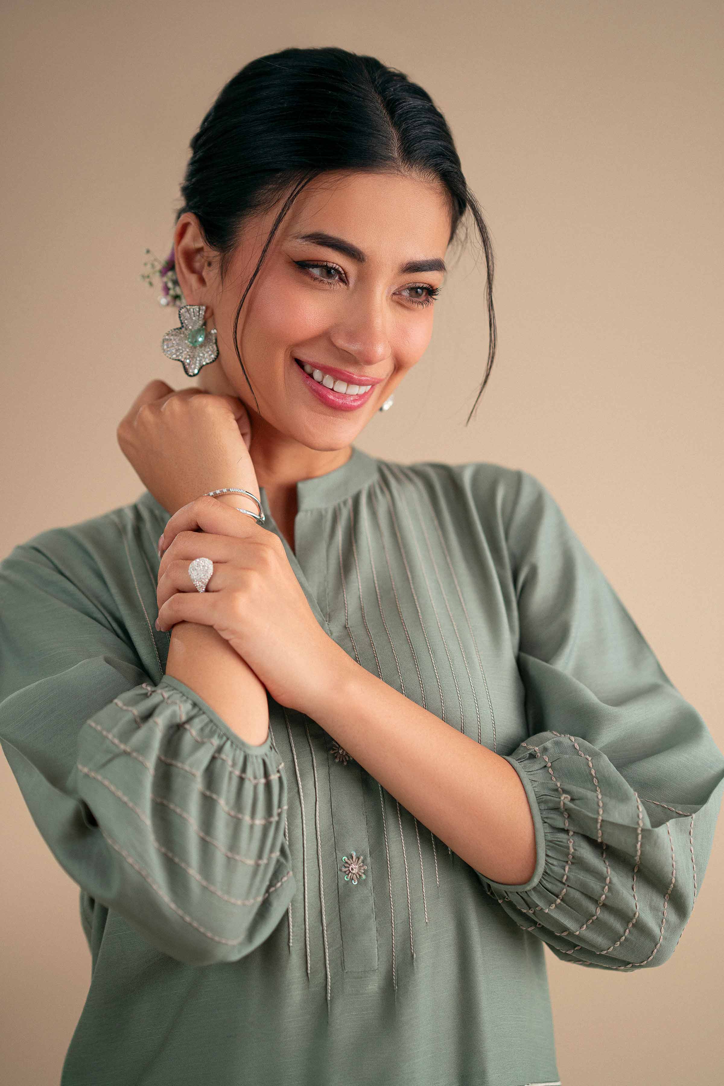 2 Piece - Embroidered Suit - KFS25-90 - for Women - Pret Collection | Nishat | Shop Online