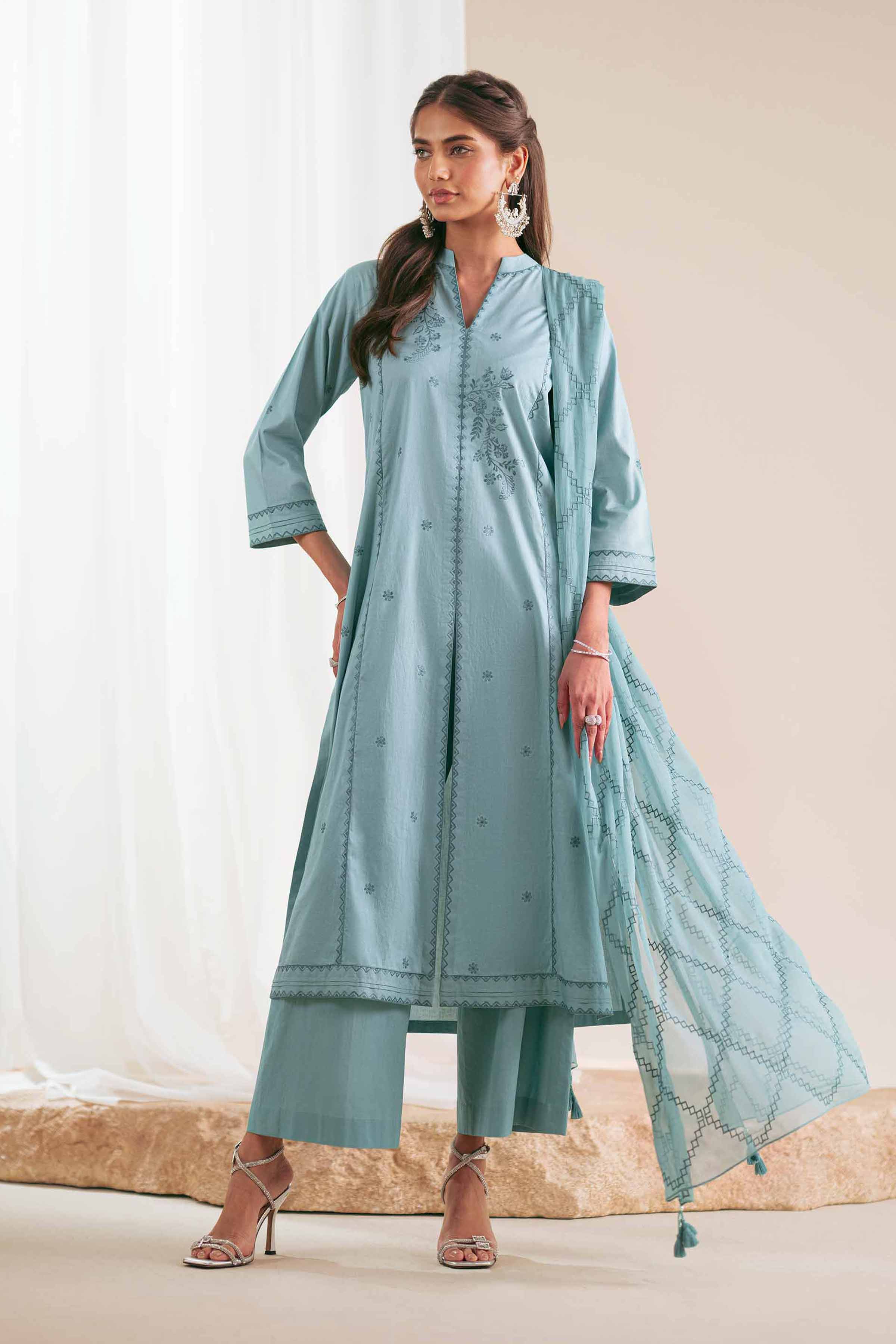 3 Piece - Embroidered Suit - KFS25-91 - for Women - Pret Collection | Nishat | Shop Online