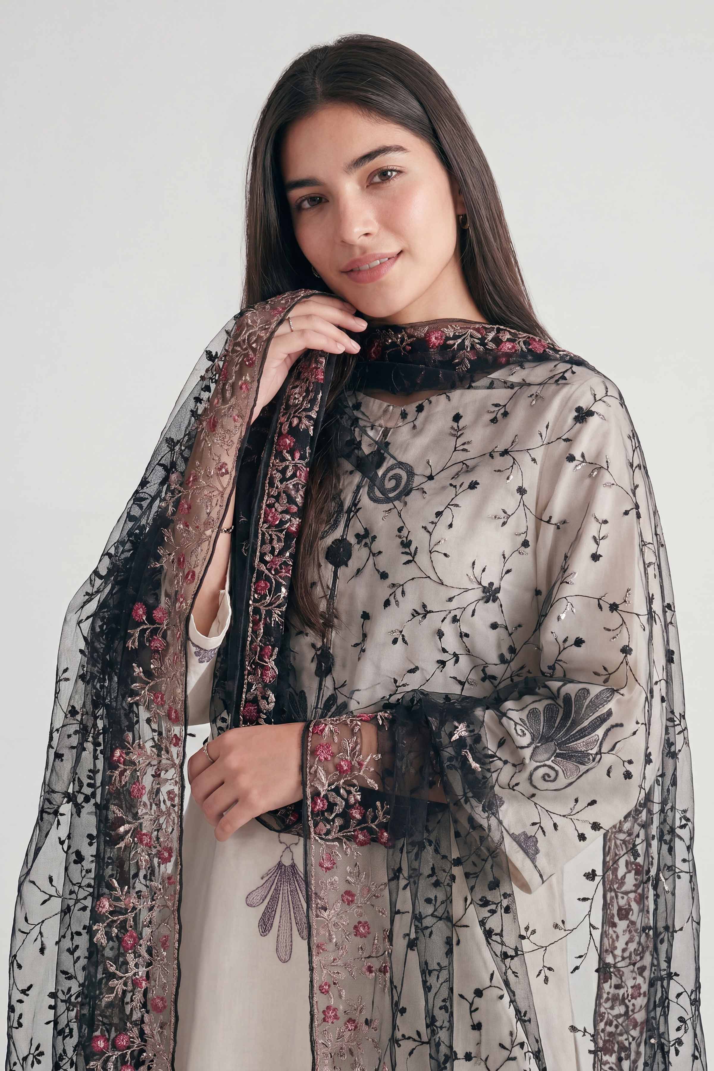 Embroidered Dupatta - KFS26-87