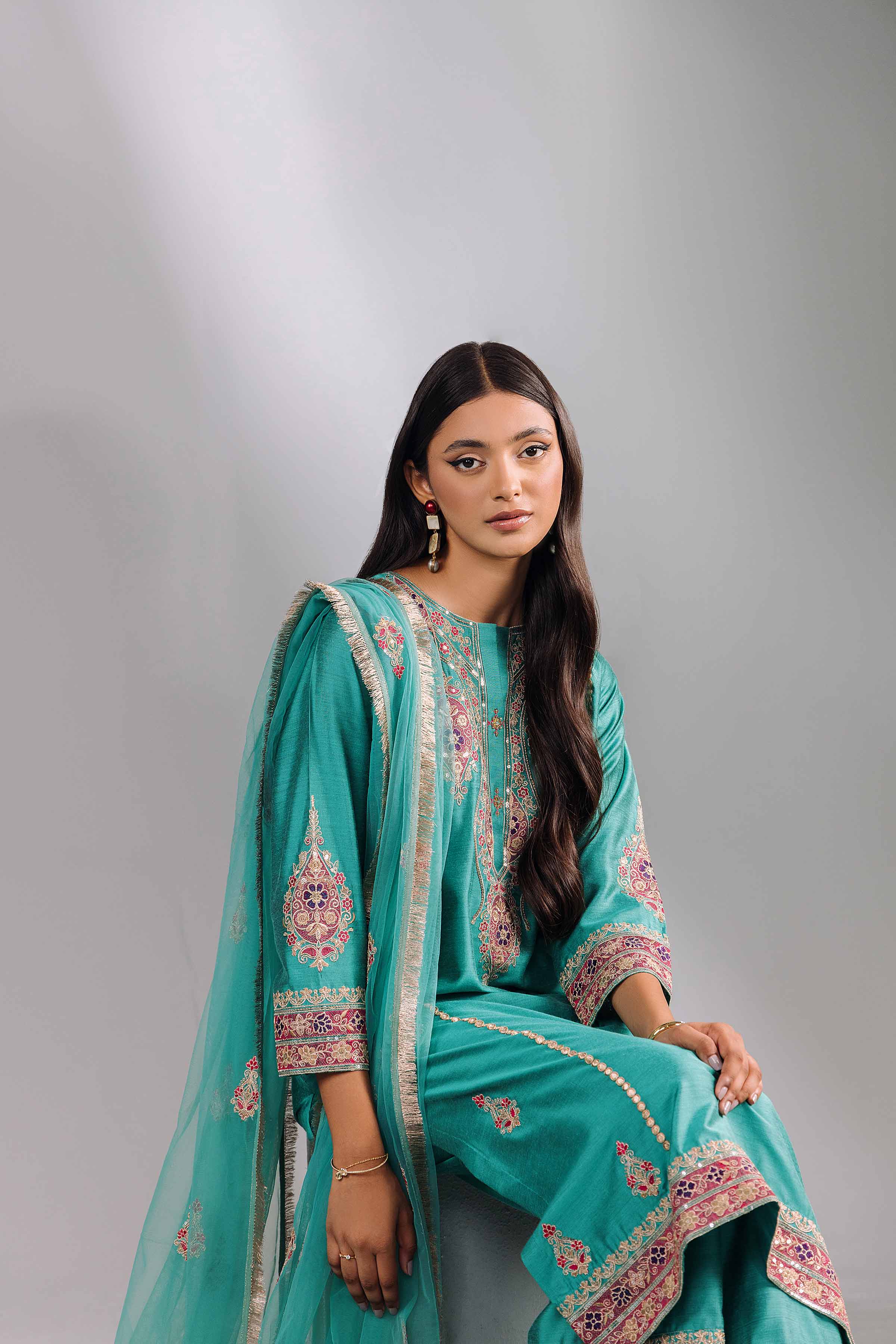 3 Piece - Embroidered Suit - KFW24-69