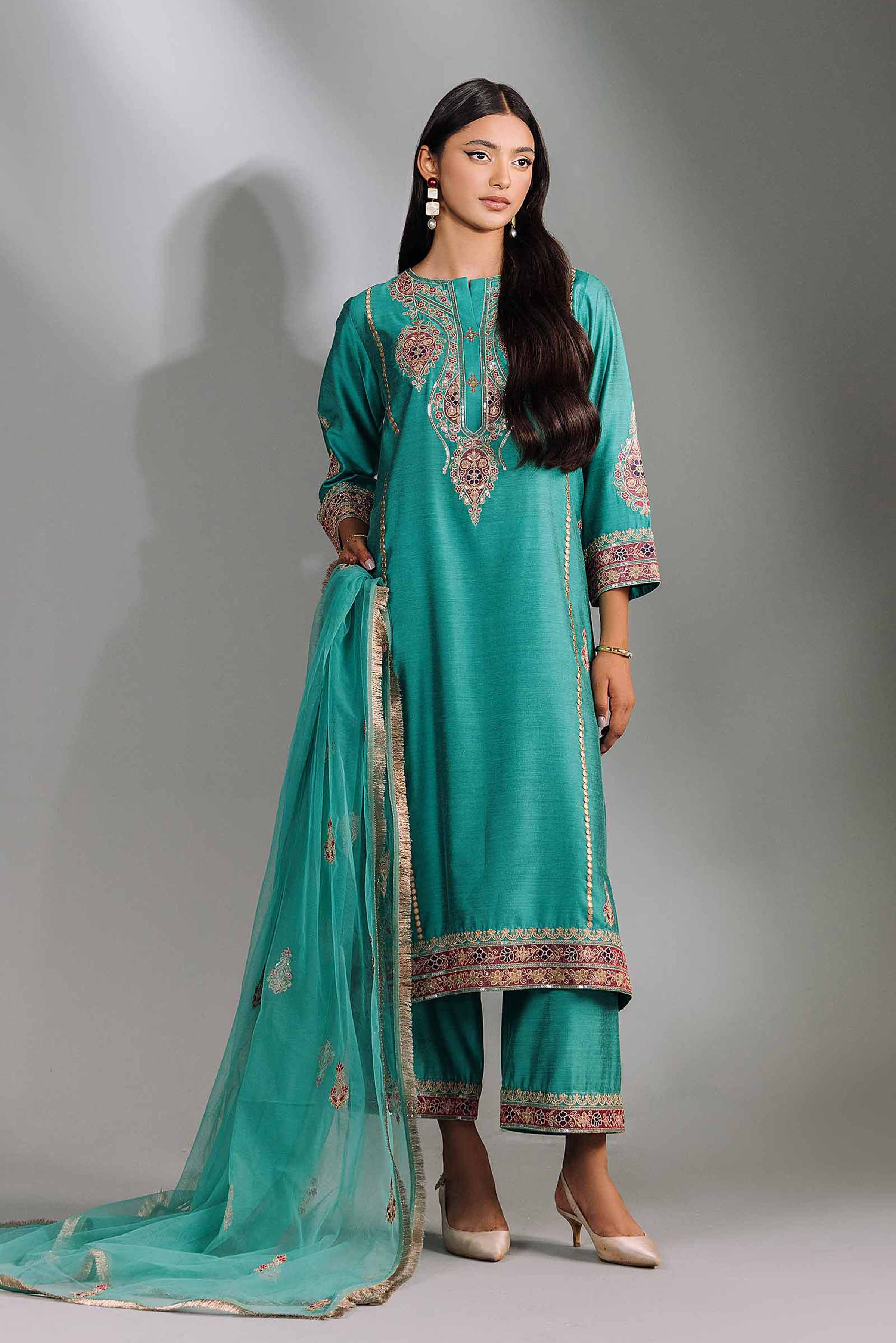 3 Piece - Embroidered Suit - KFW24-69