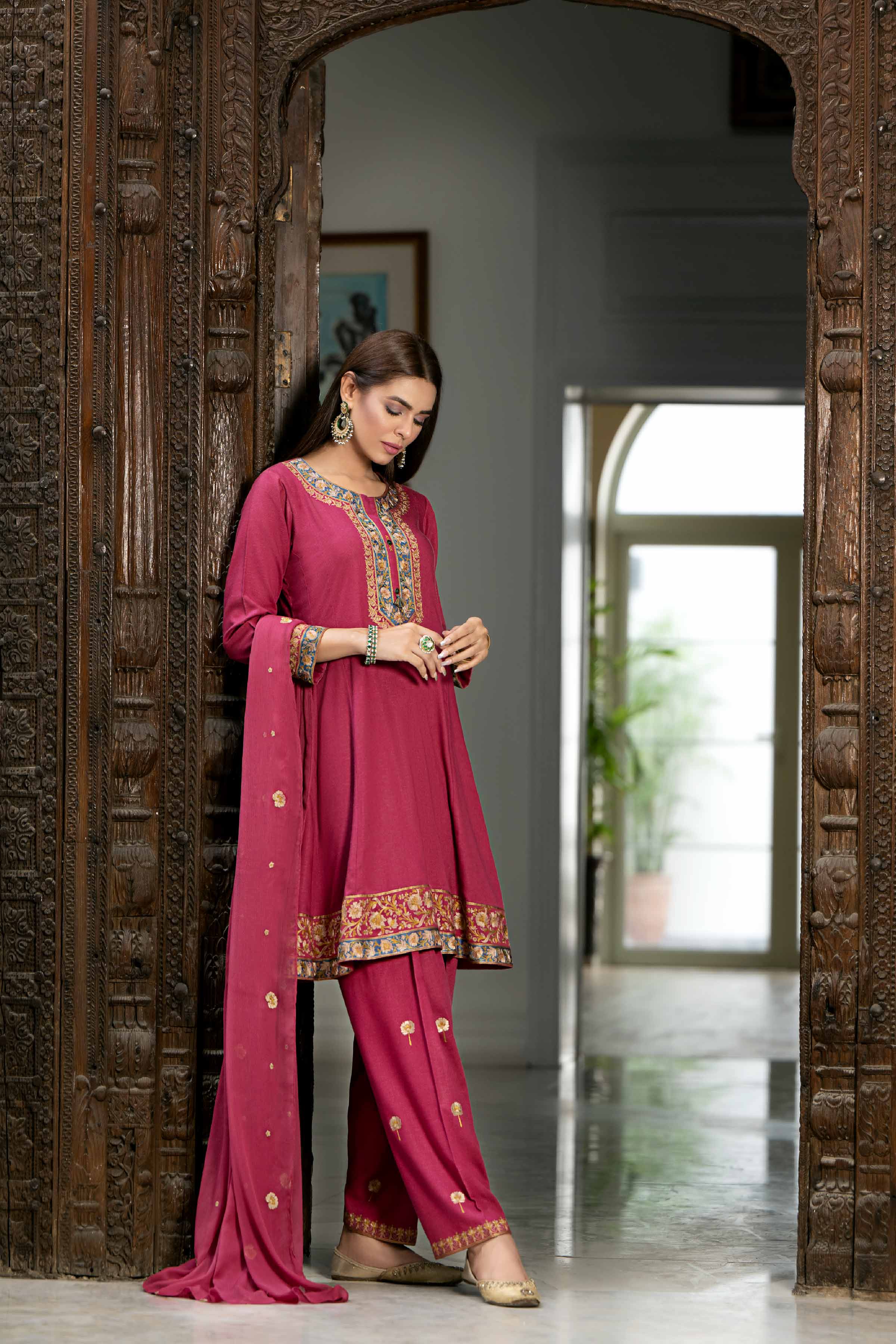 3 Piece - Embroidered Suit - KFW23-10