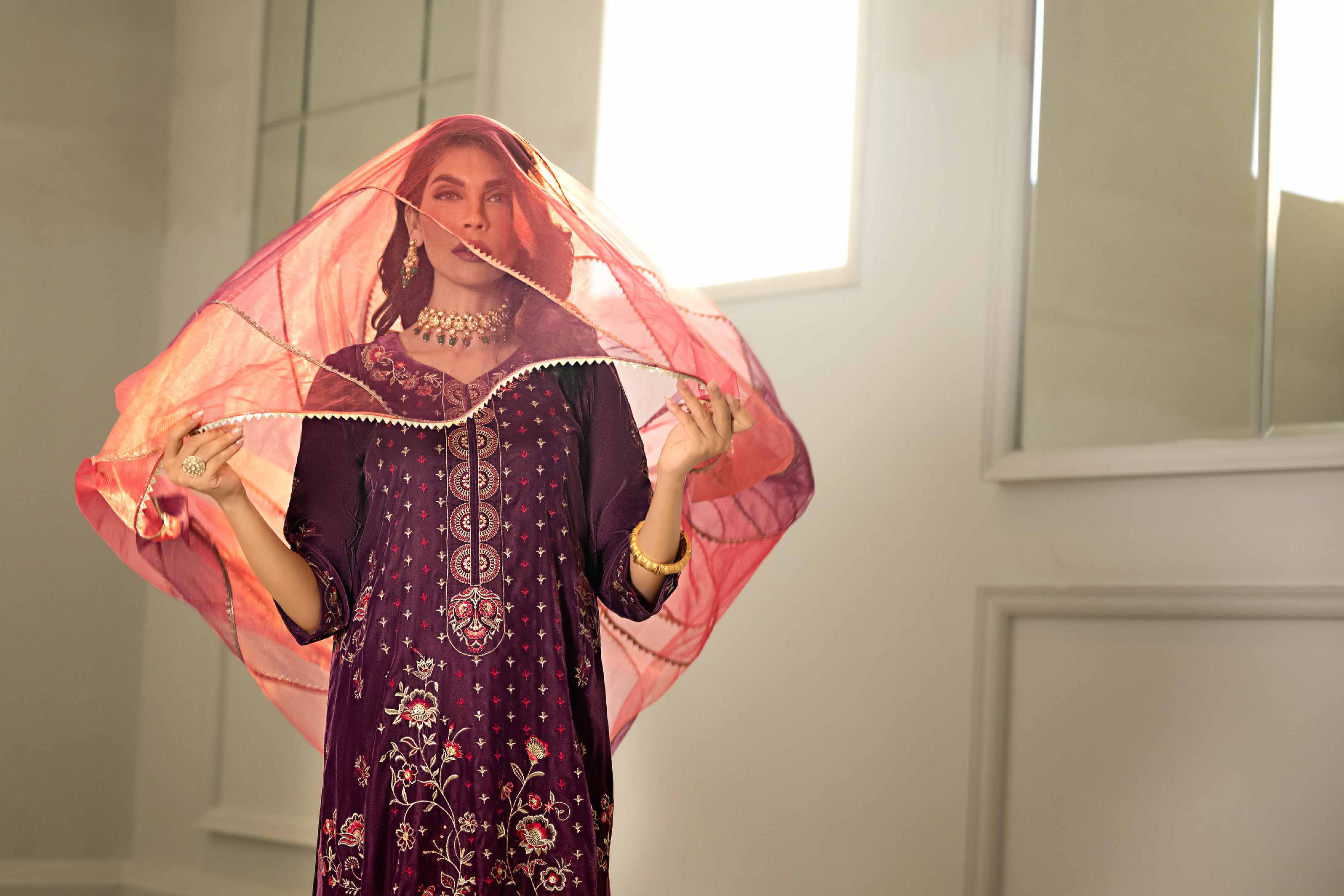 3 Piece - Embroidered Suit - KFW23-25