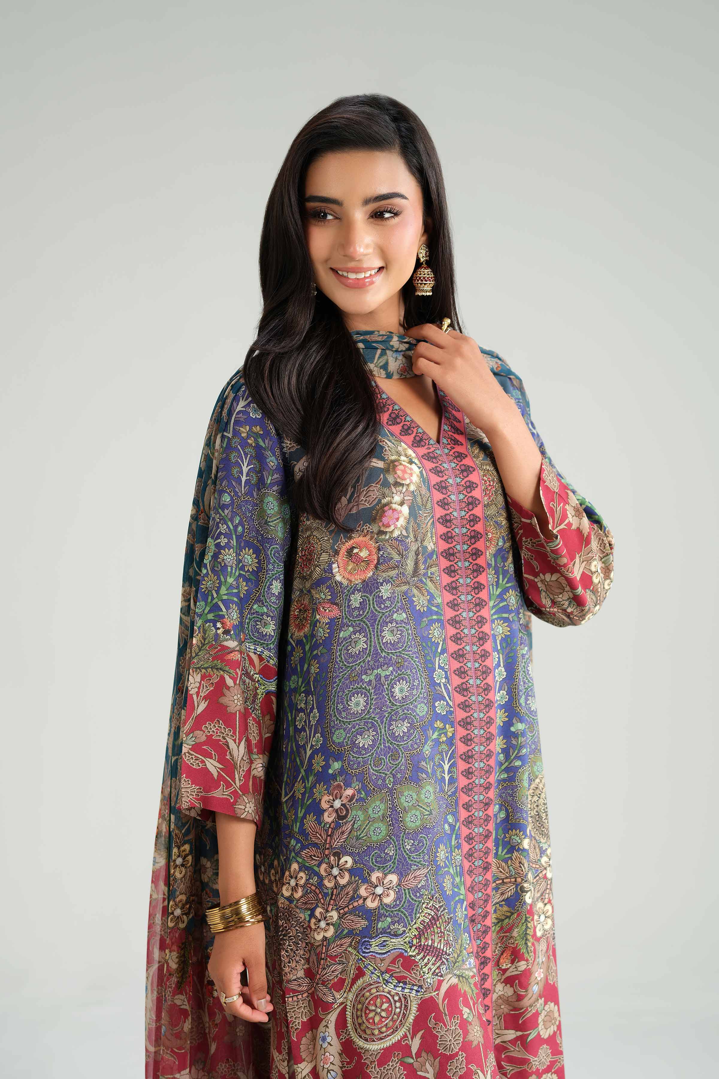 3 Piece - Printed Suit - KFW25-101 for Women - Pret Collection | Nishat | Shop Online