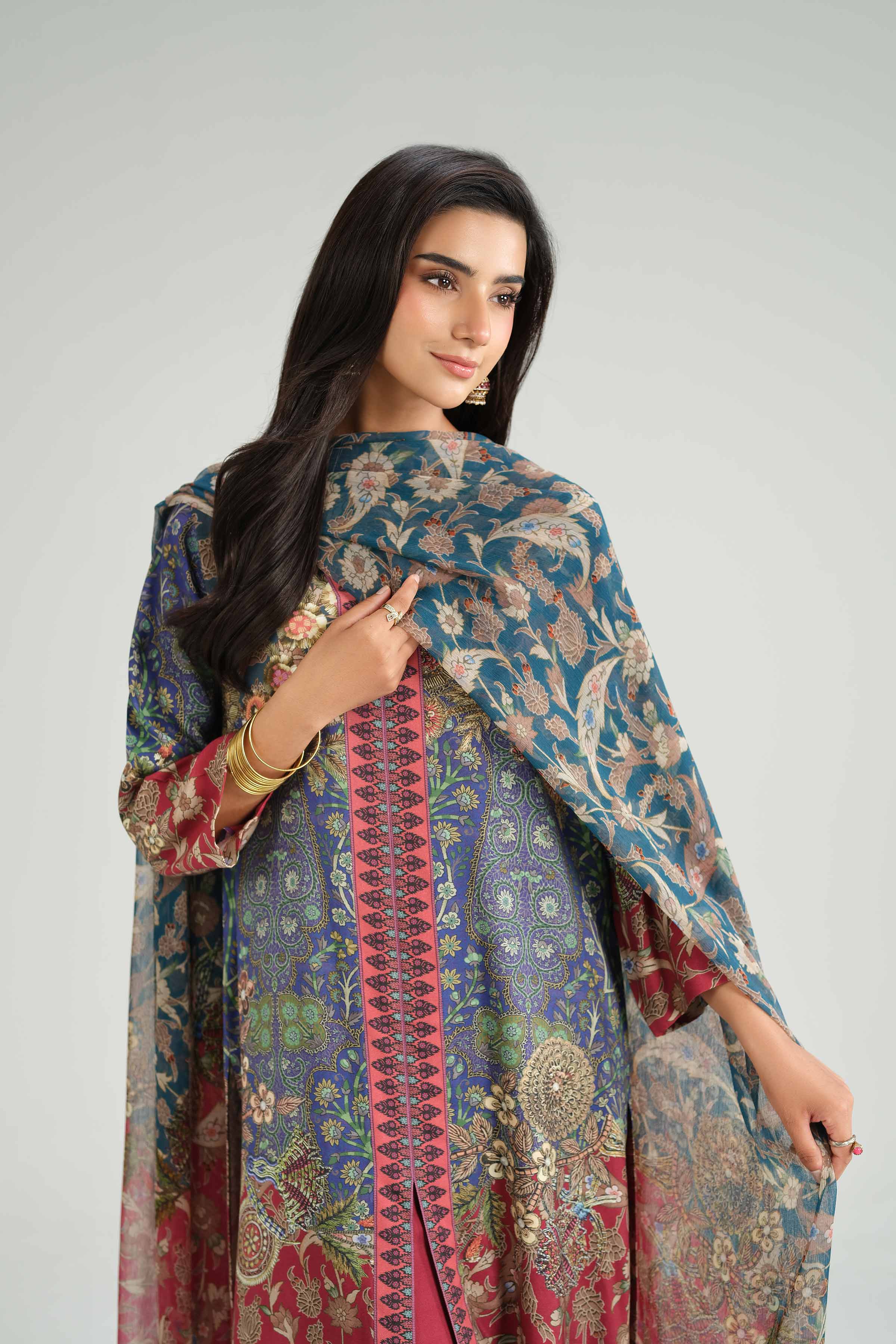 3 Piece - Printed Suit - KFW25-101 for Women - Pret Collection | Nishat | Shop Online