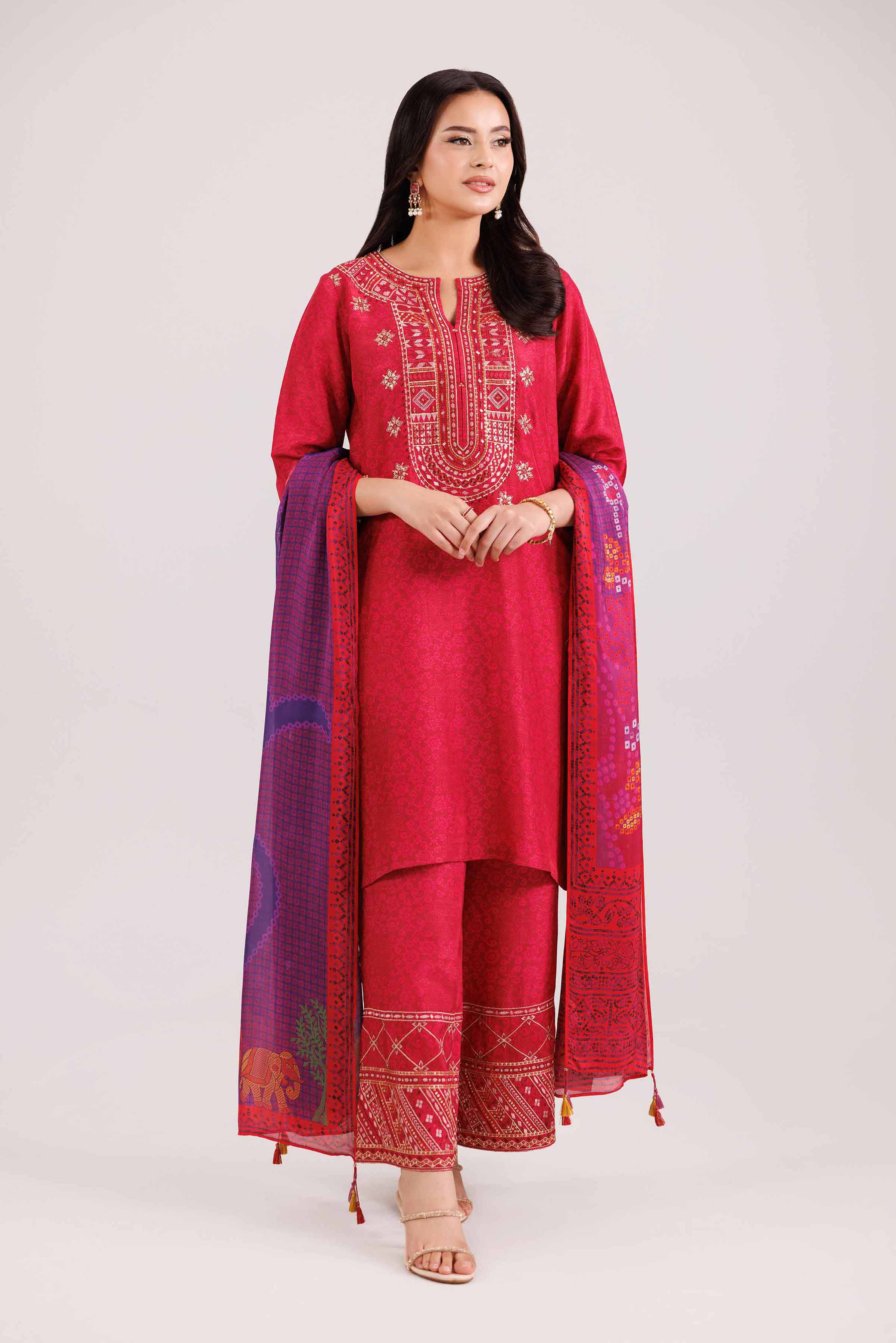 3 Piece - Printed Embroidered Suit - KFW25-103Shop