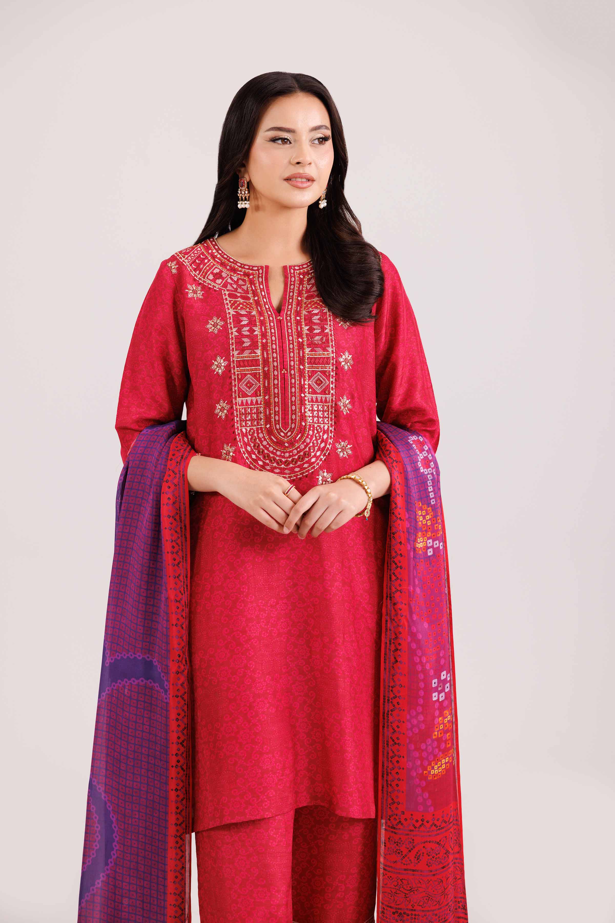 3 Piece - Printed Embroidered Suit - KFW25-103Shop
