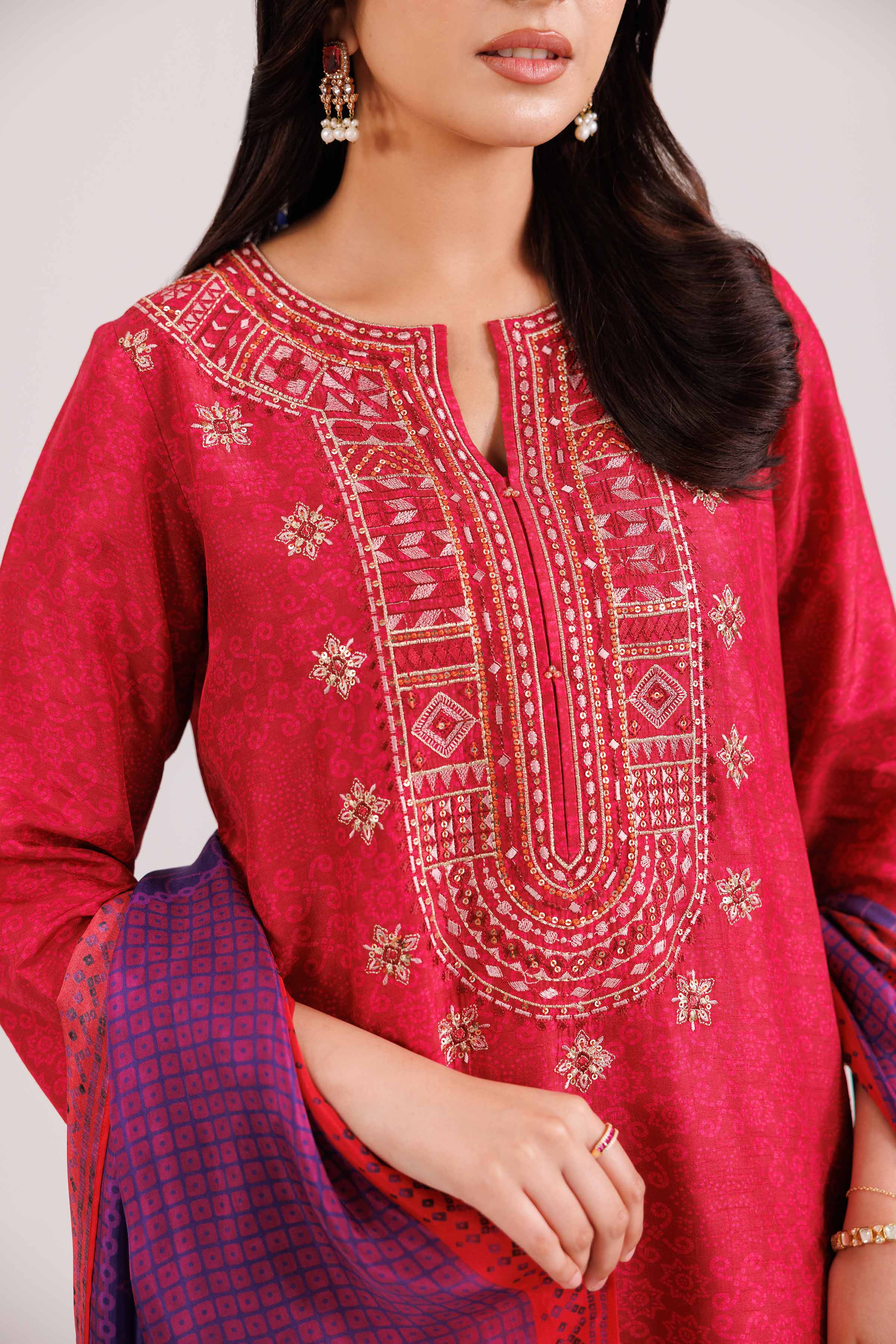 3 Piece - Printed Embroidered Suit - KFW25-103Shop