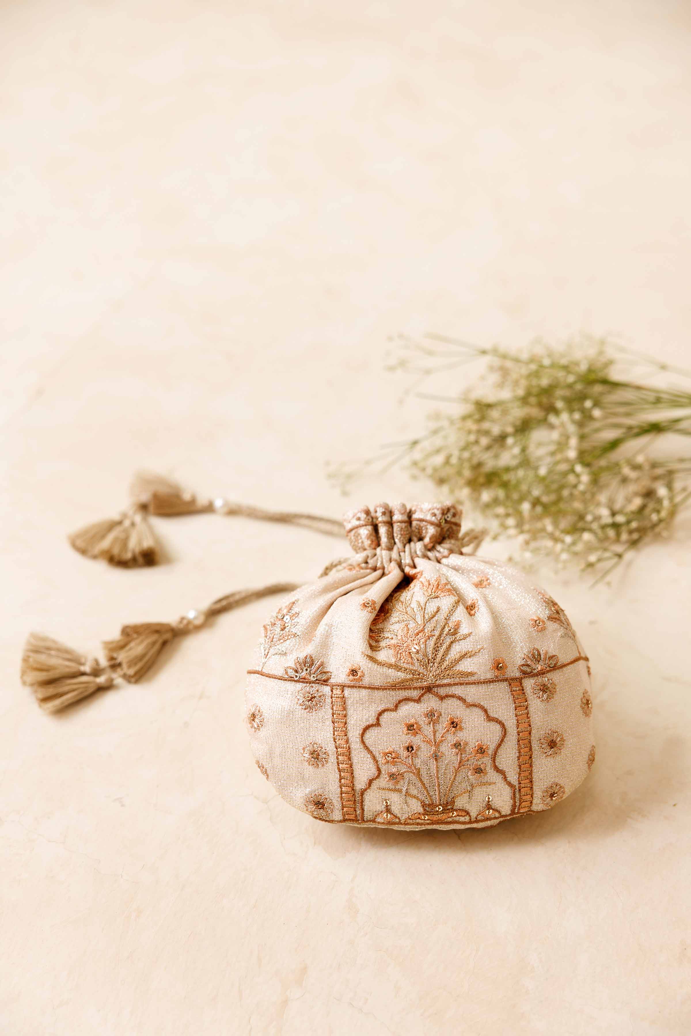 Embroidered Pouch - KFW25-144 Luxury Pret Cross Season Edit 2025