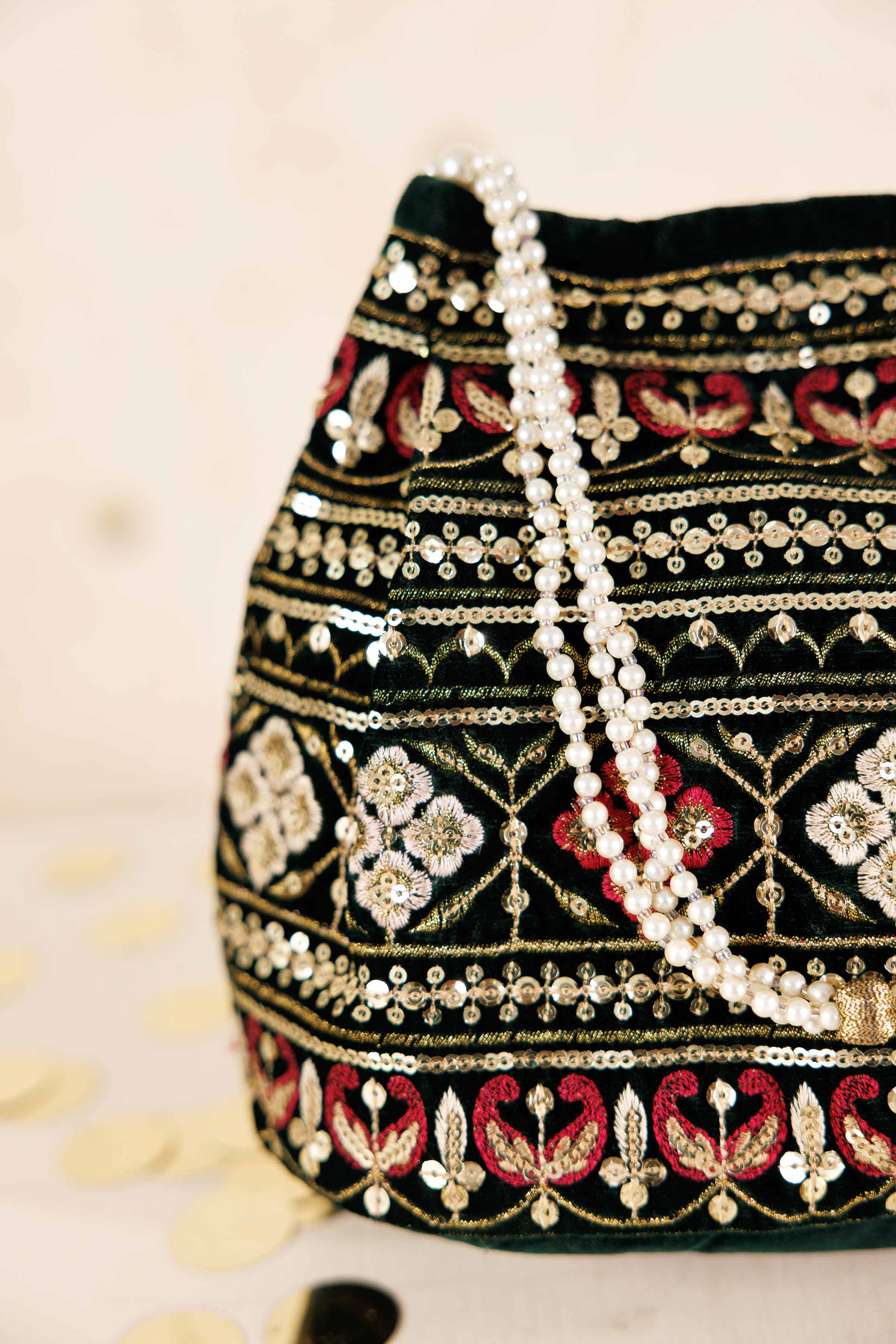 Embroidered Pouch - KFW25-146 Luxury Pret Cross Season Edit 2025