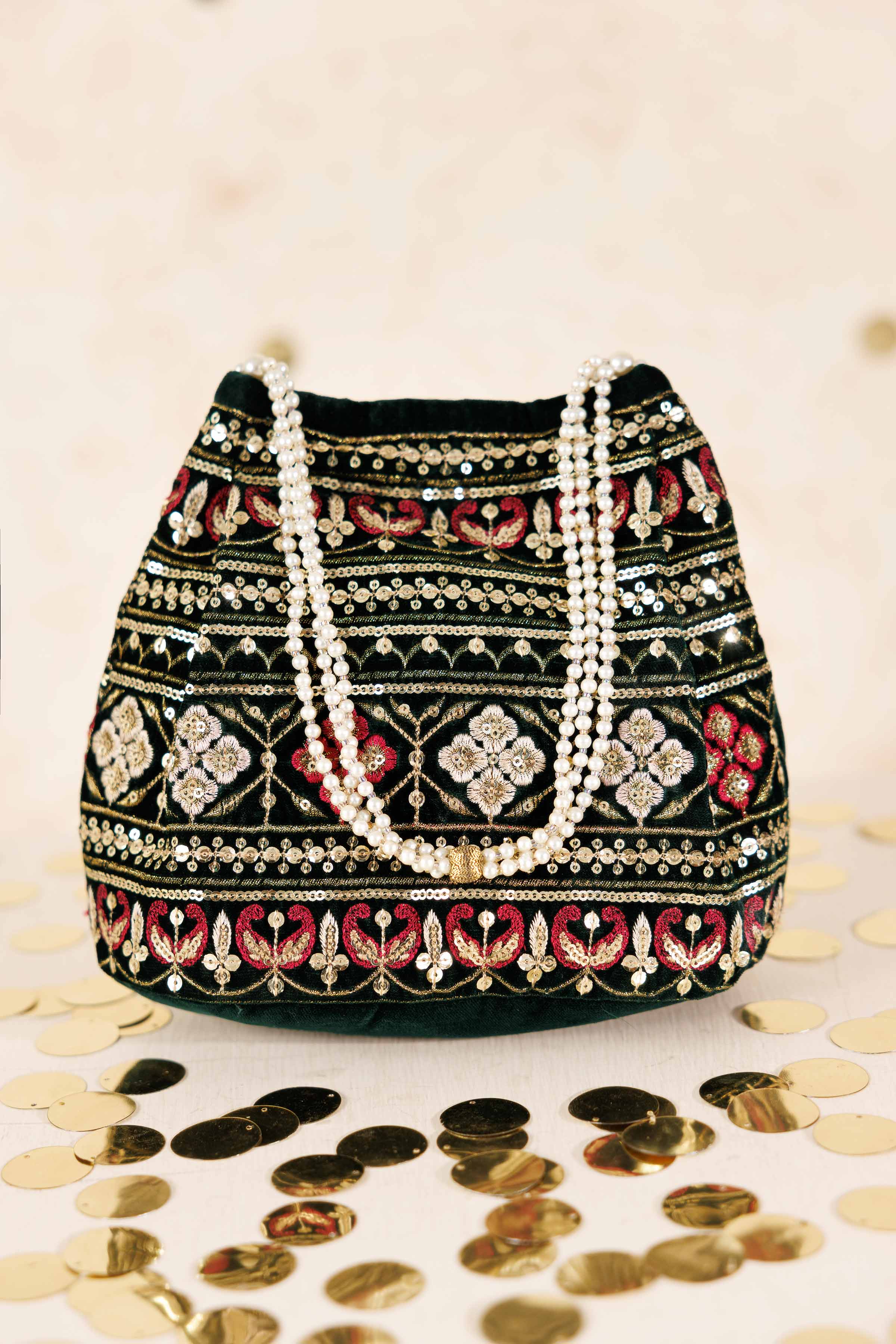 Embroidered Pouch - KFW25-146 Luxury Pret Cross Season Edit 2025