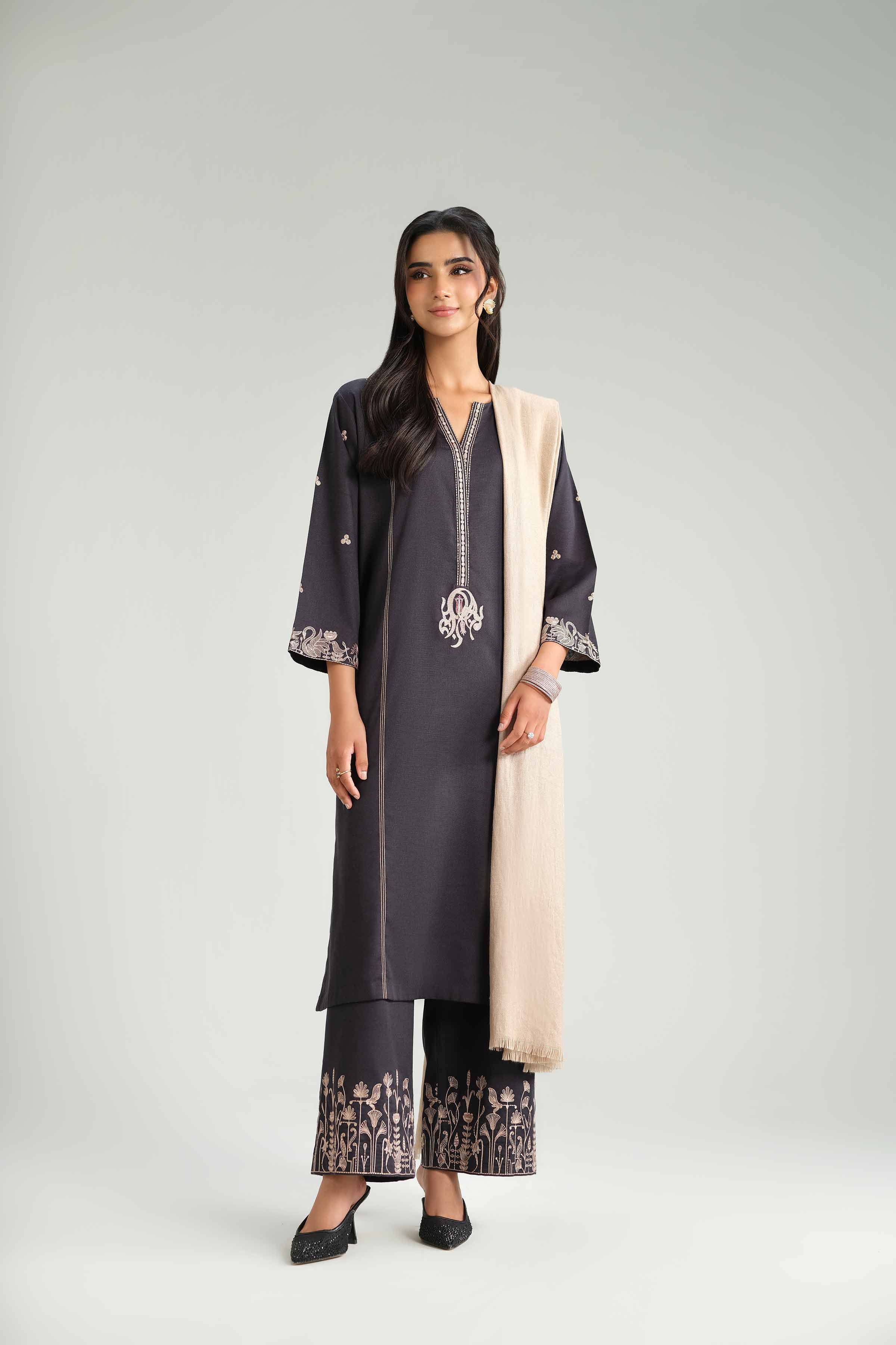 3 Piece - Embroidered Suit - KFW25-160 for Women - Pret Collection | Nishat | Shop Online