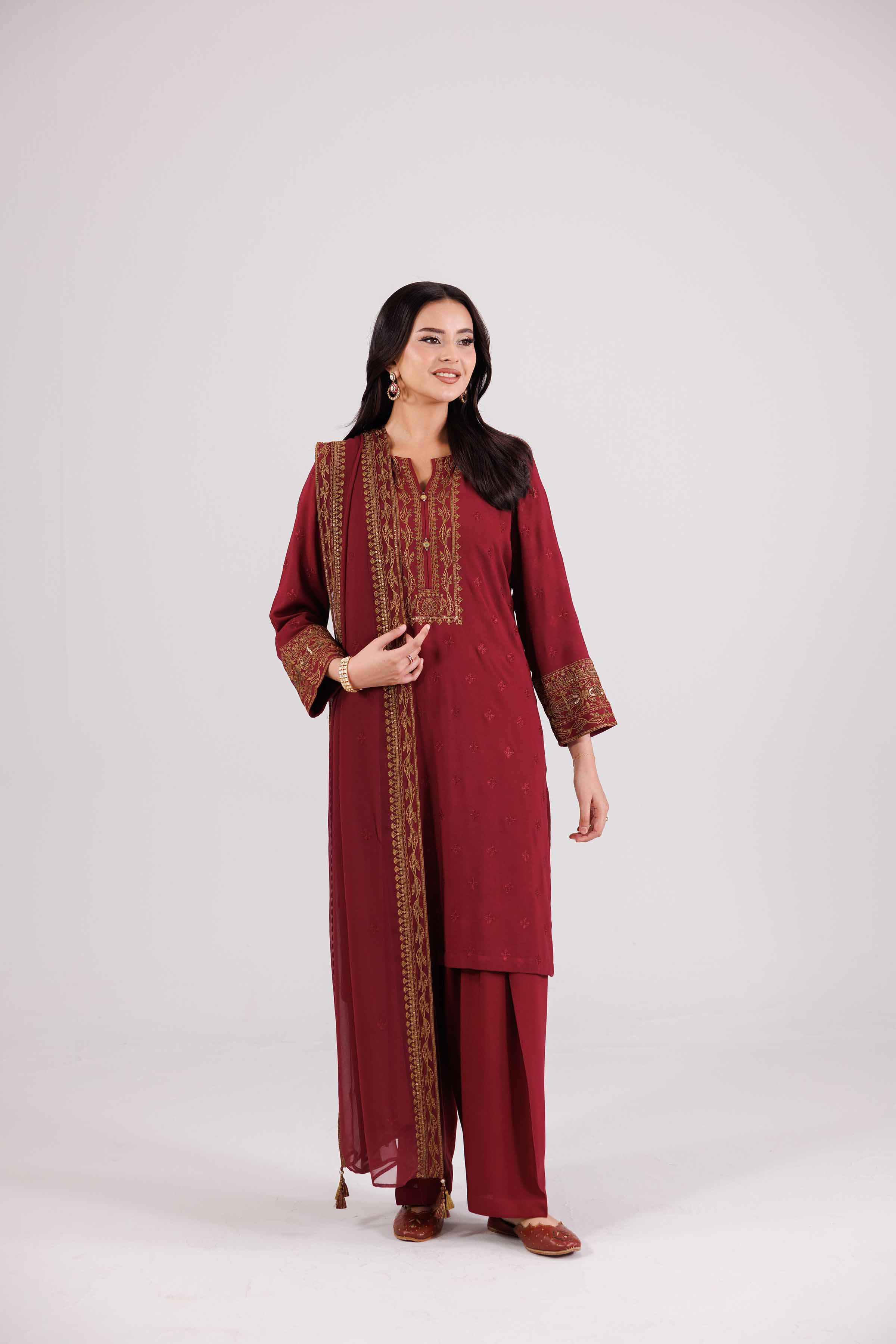 3 Piece - Embroidered Suit - KFW25-194 for Women - Pret Collection | Nishat | Shop Online