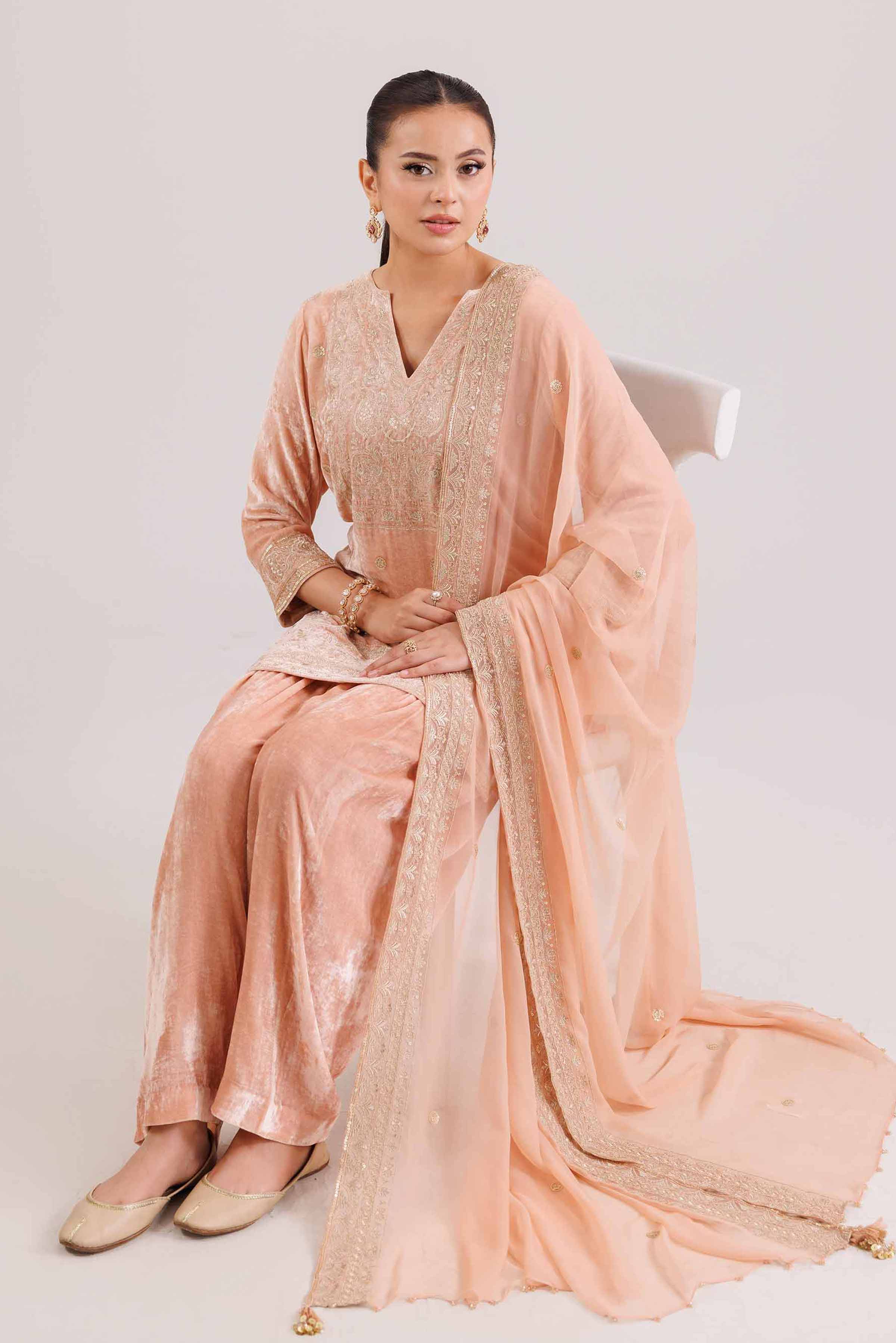 3 Piece - Embroidered Suit - KFW25-28 for Women - Pret Collection | Nishat | Shop Online