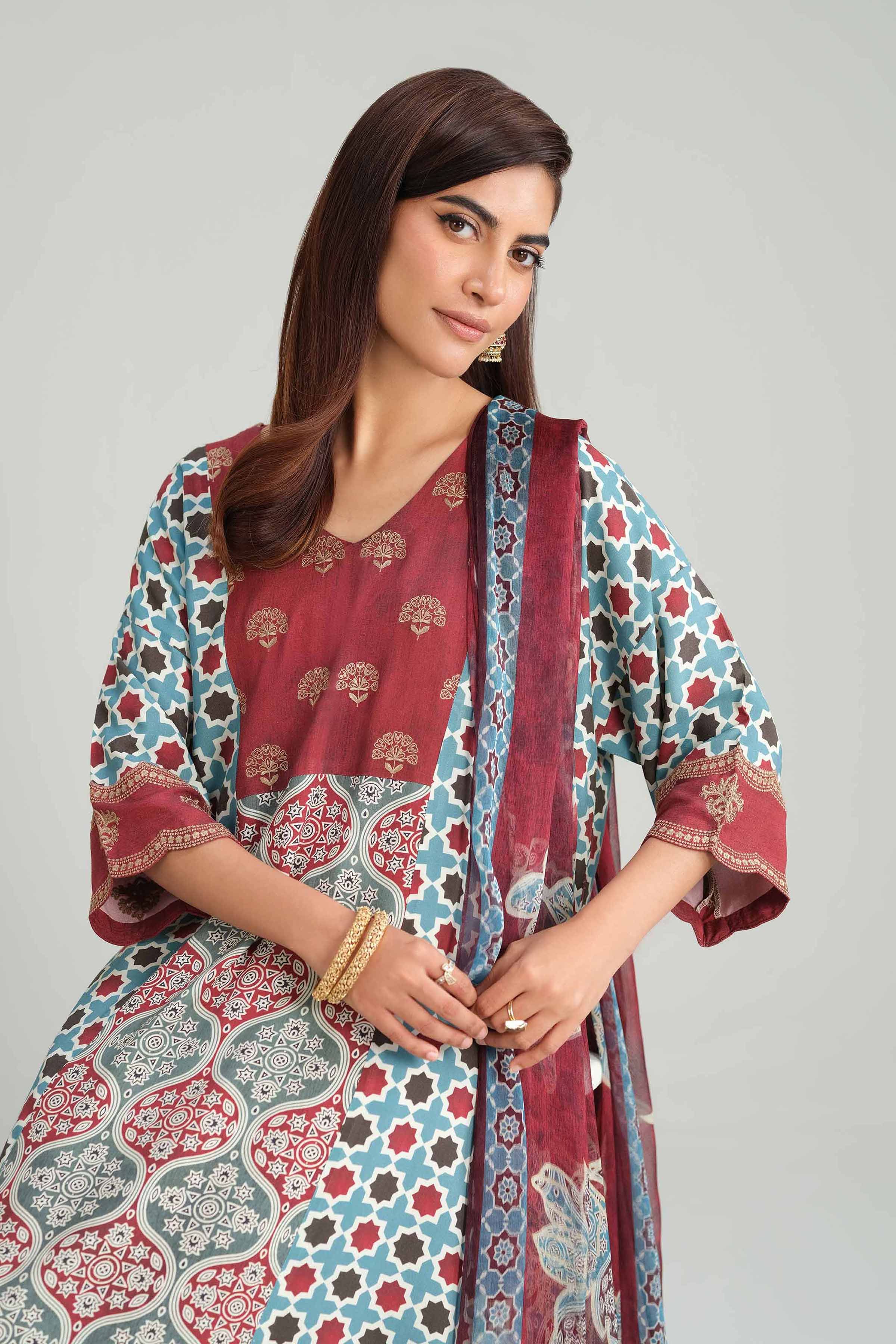 3 Piece - Printed Embroidered Suit - KFW25-80 for Women - Pret Collection | Nishat | Shop Online