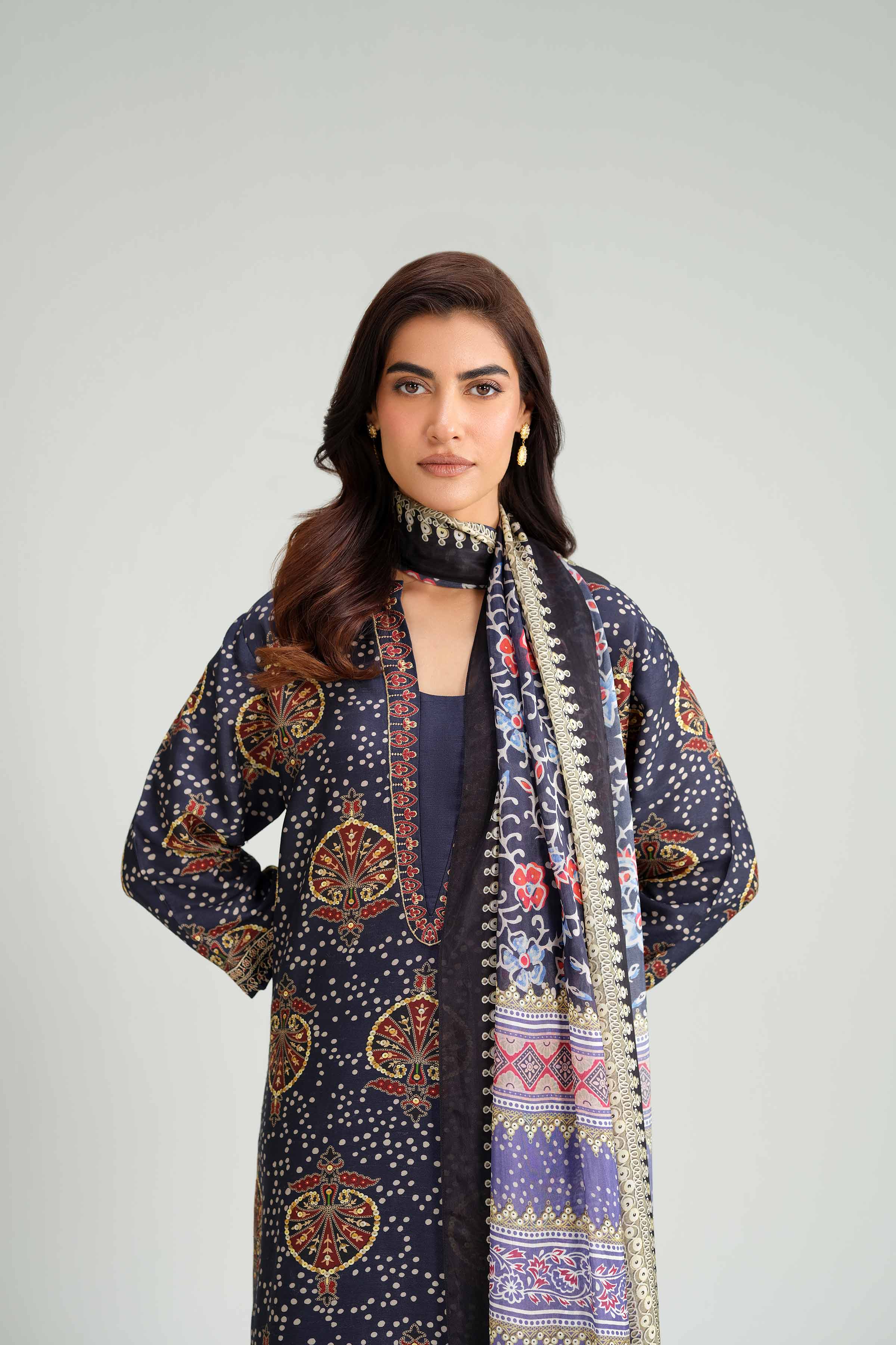 3 Piece - Printed Embroidered Suit - KFW25-81 for Women - Pret Collection | Nishat | Shop Online