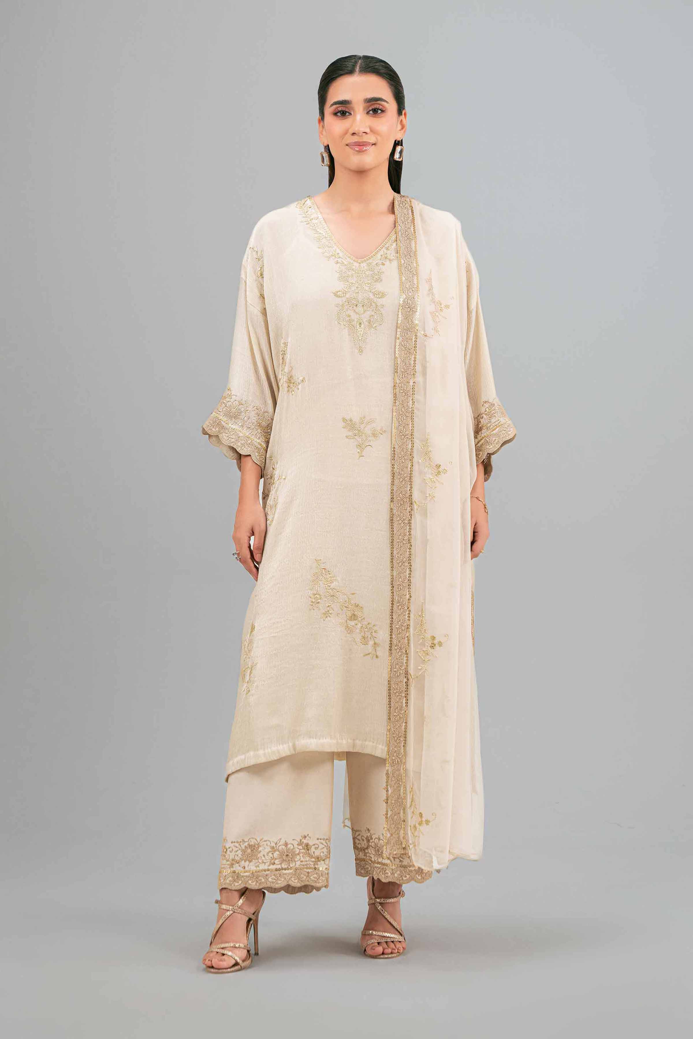 3 Piece - Embroidered Suit - KFW25-90 for Women - Pret Collection | Nishat | Shop Online