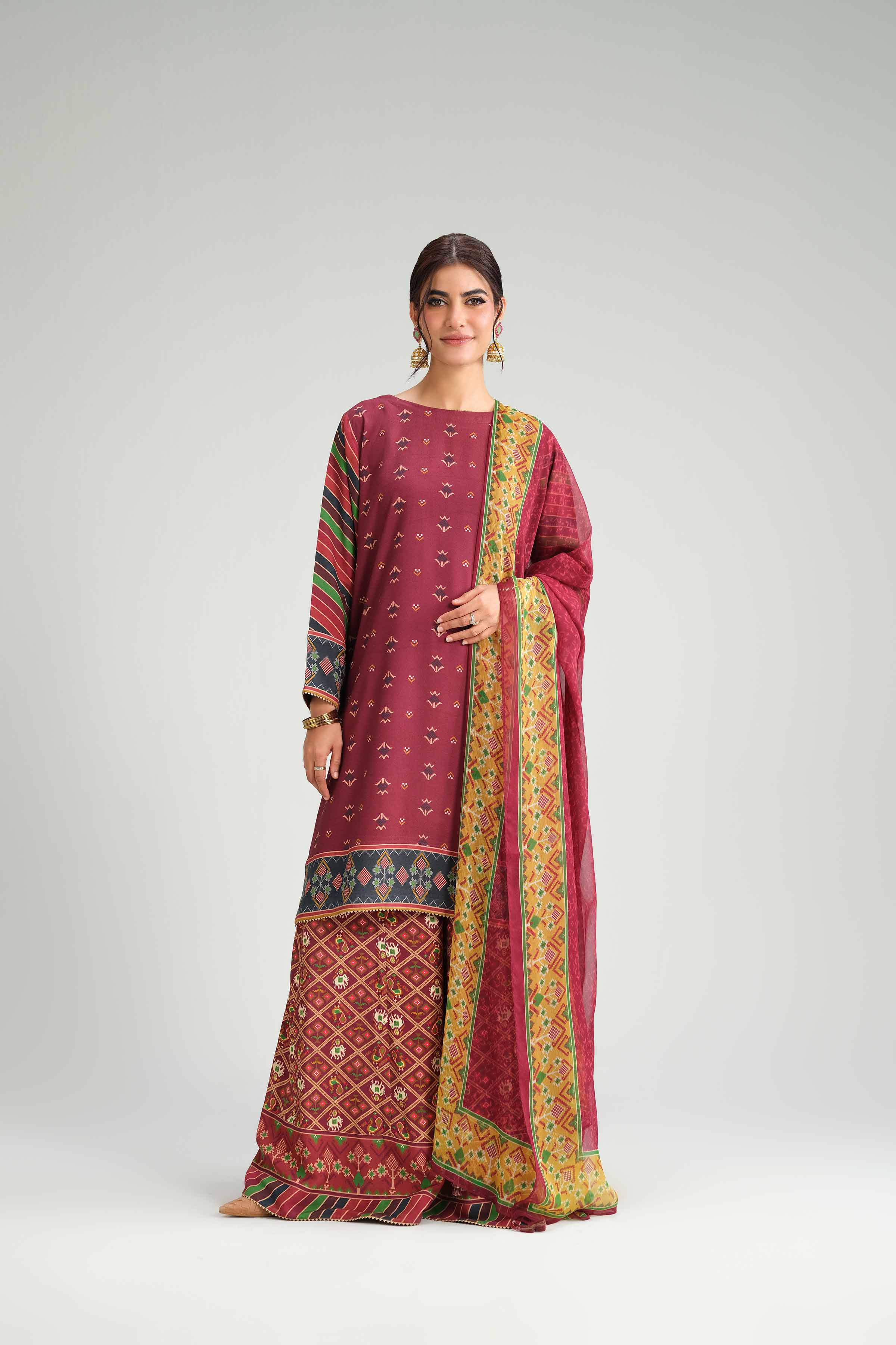 3 Piece - Printed Suit - KFW25-96 for Women - Pret Collection | Nishat | Shop Online