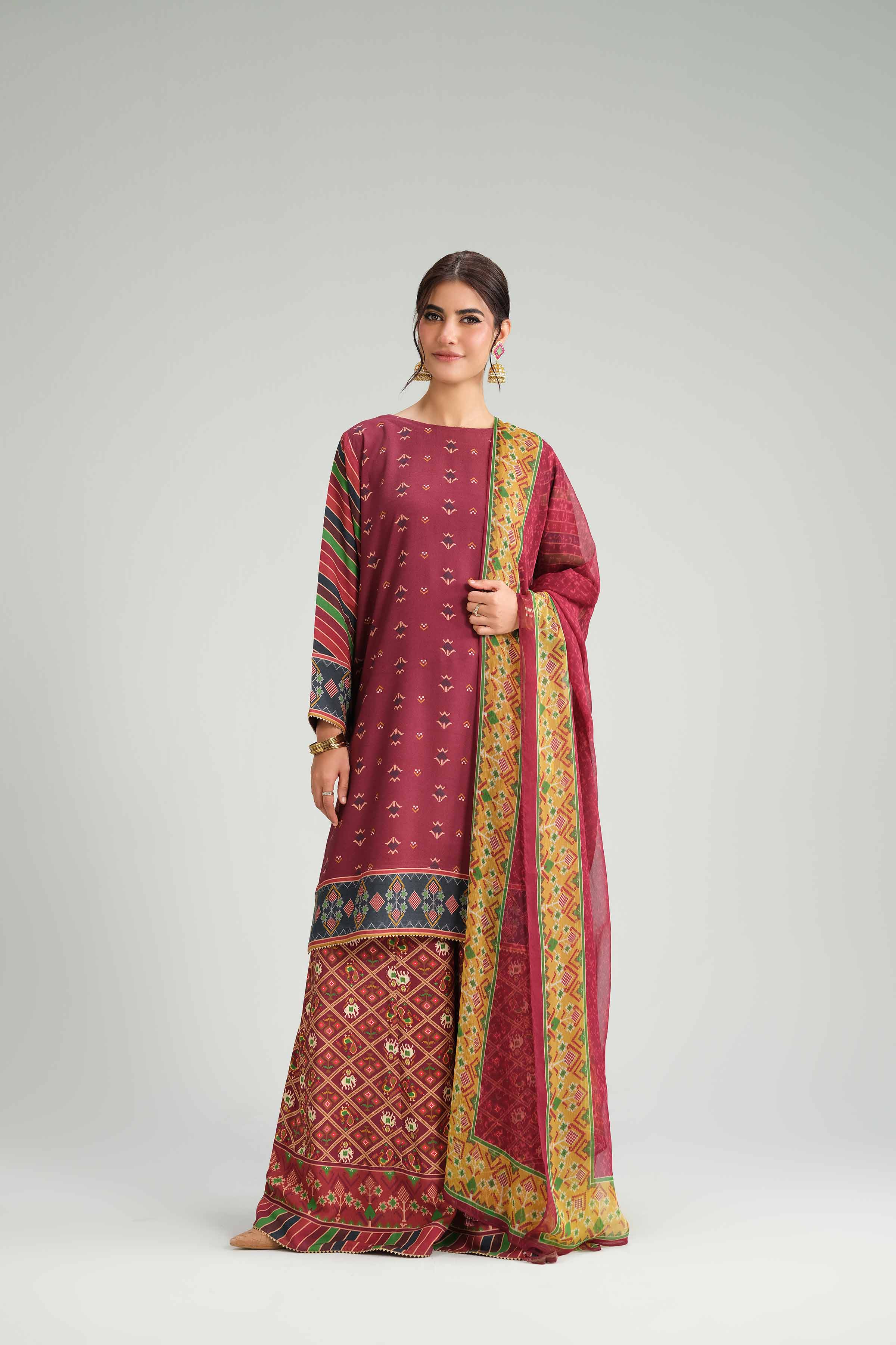3 Piece - Printed Suit - KFW25-96 for Women - Pret Collection | Nishat | Shop Online