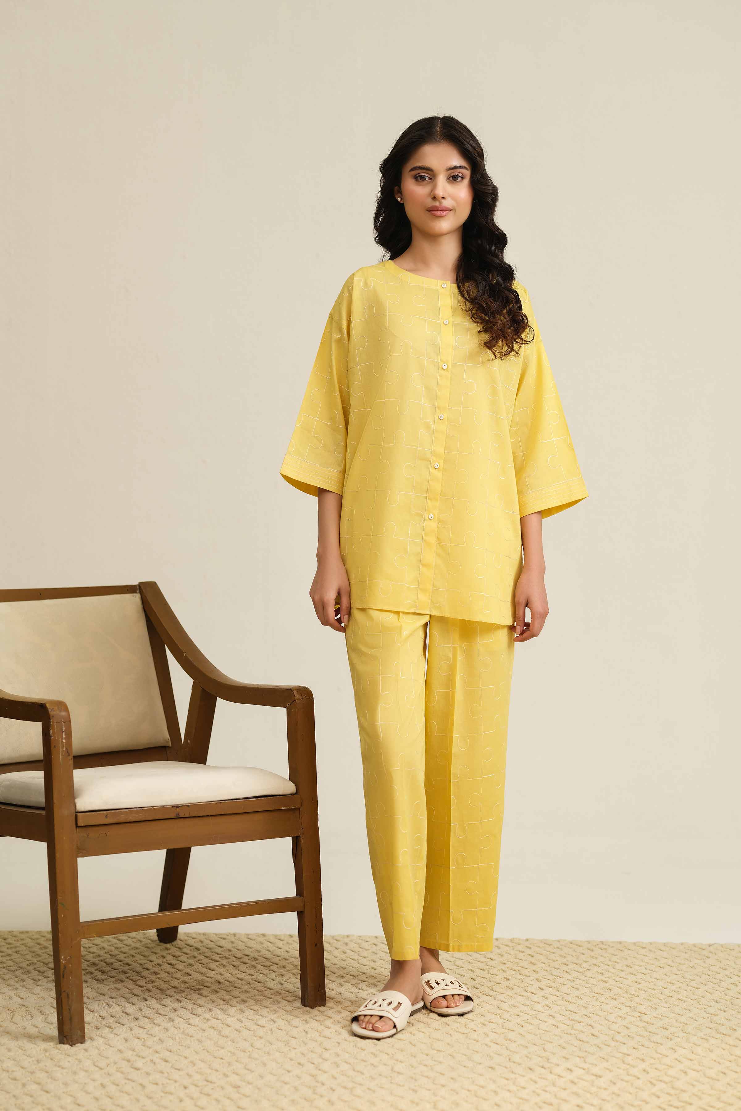 2 Piece - Embroidered Loungewear - KLS25-09