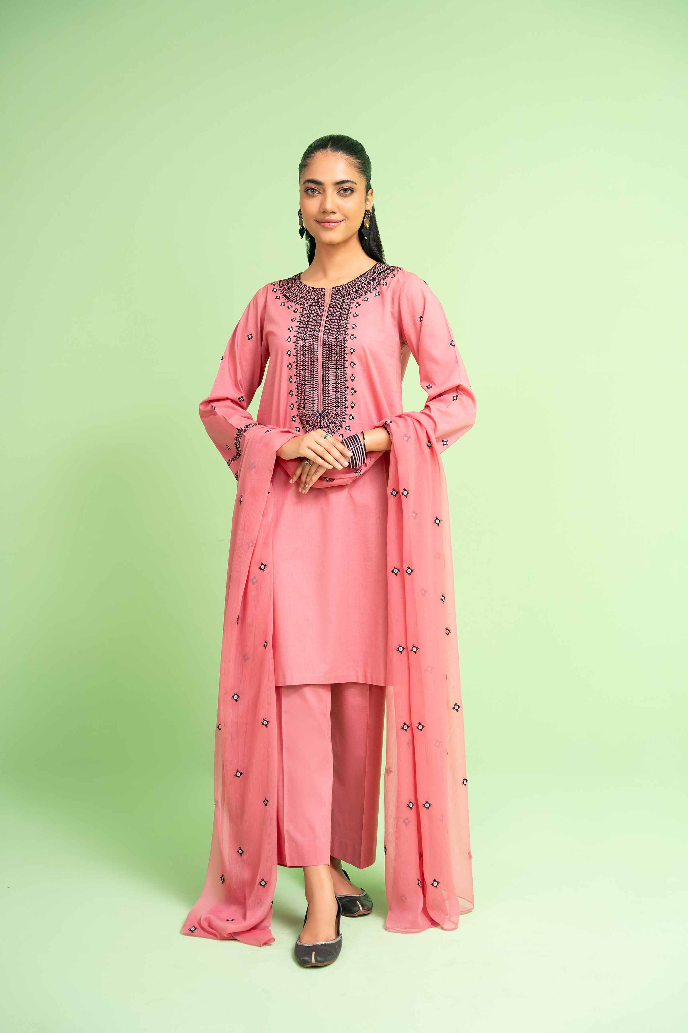 3 Piece - Embroidered Suit - PE24-125