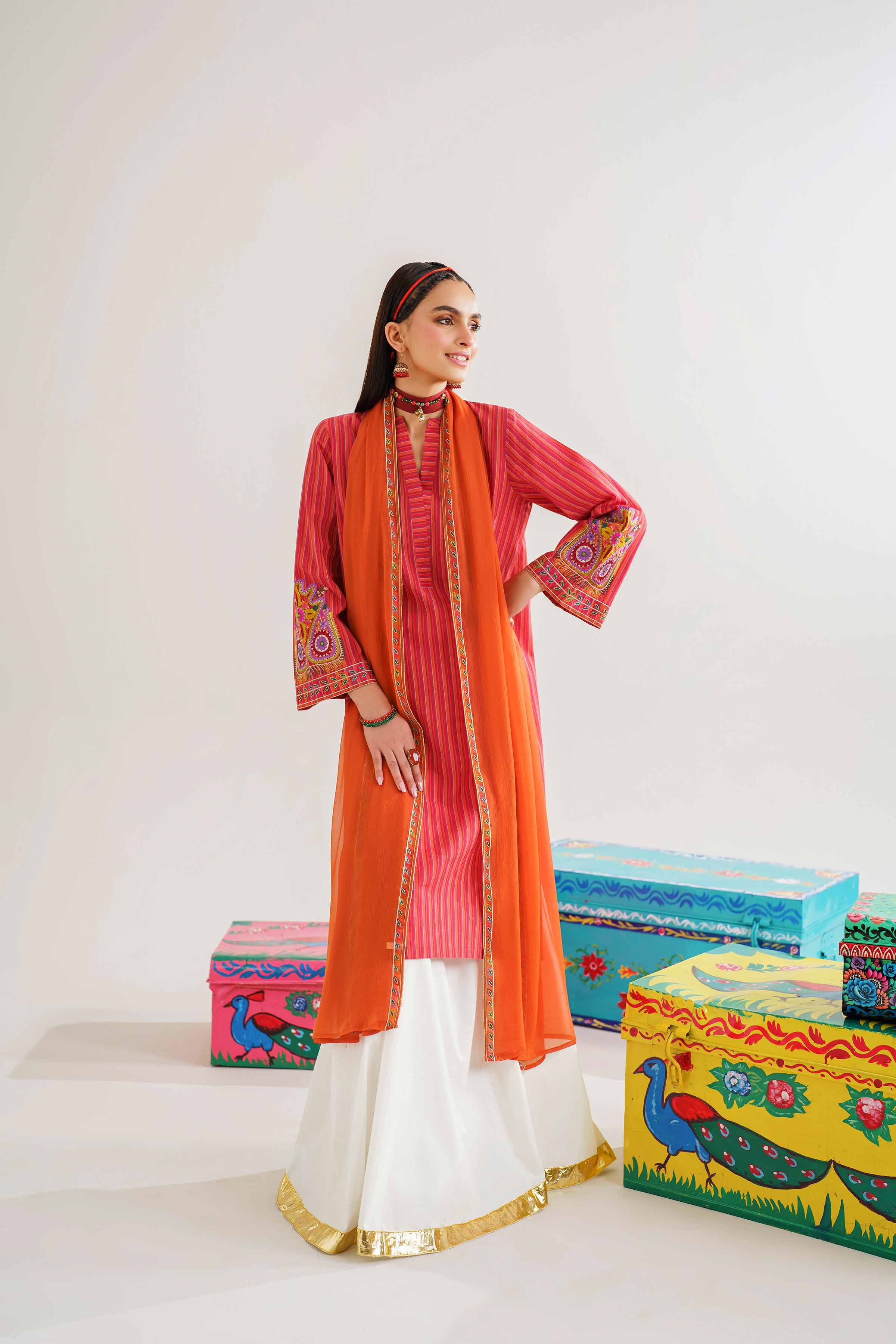 2 Piece - Embroidered Suit - PE24-129