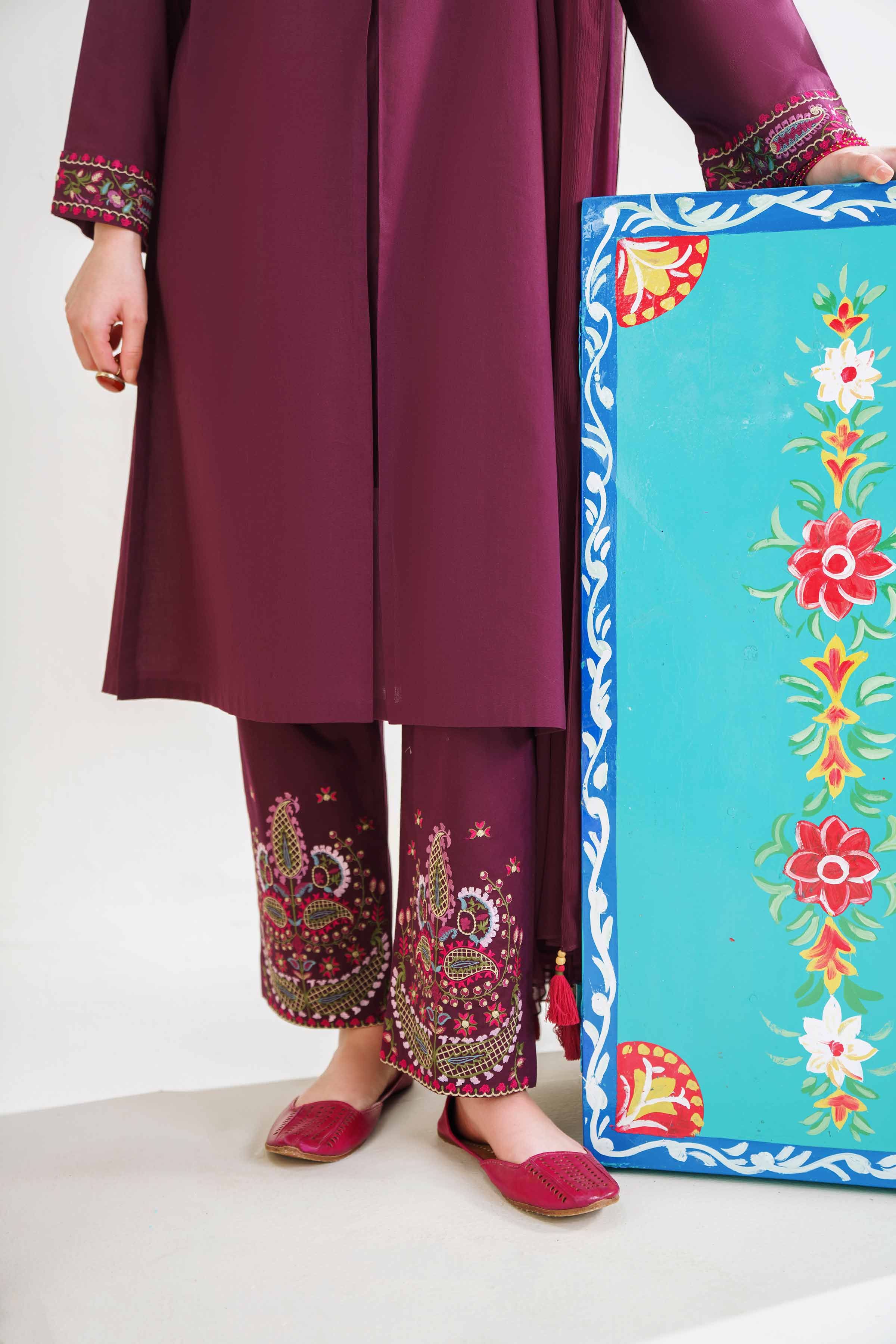 3 Piece - Embroidered Suit - PE24-144