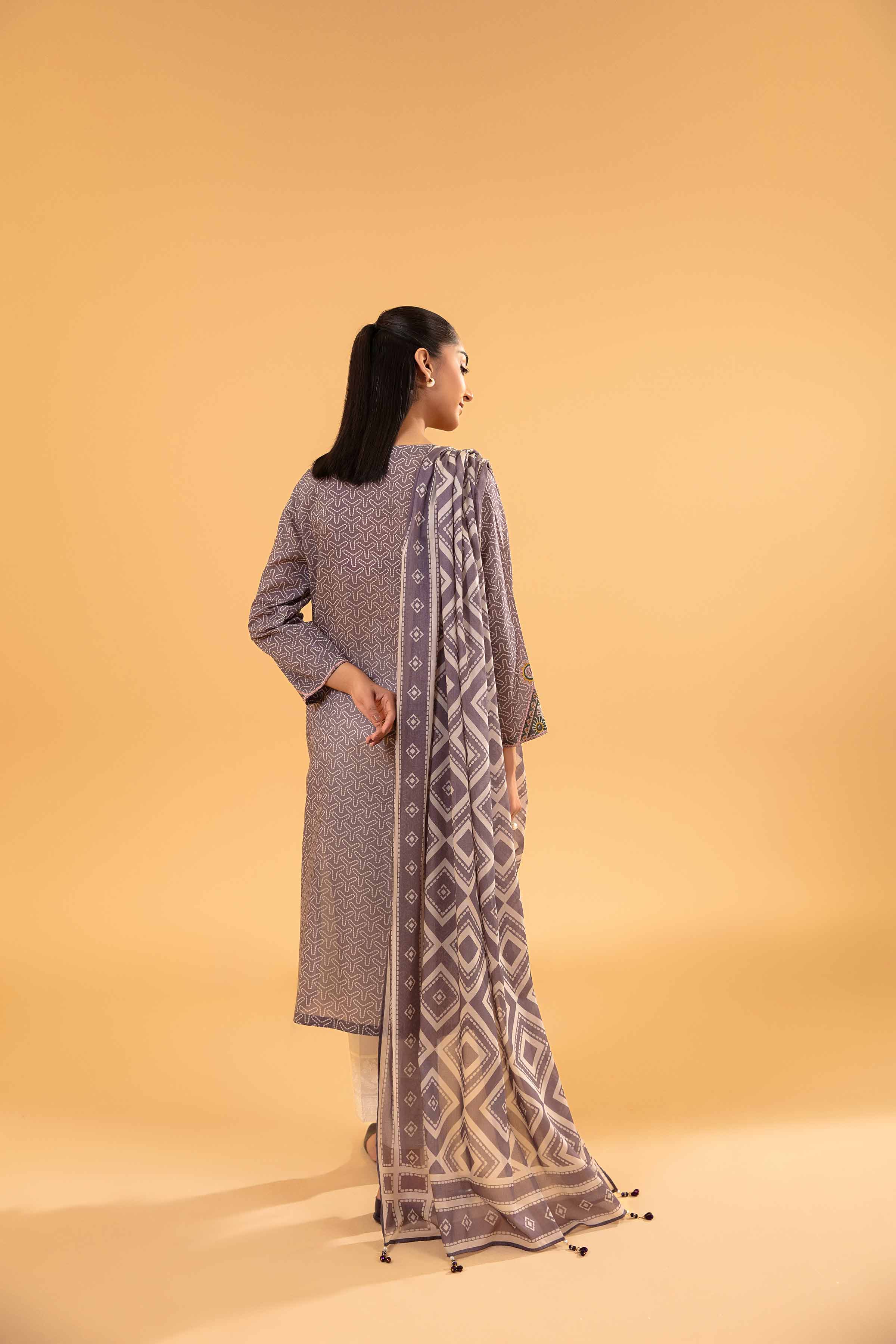 2 Piece - Printed Embroidered Suit - PE24-252