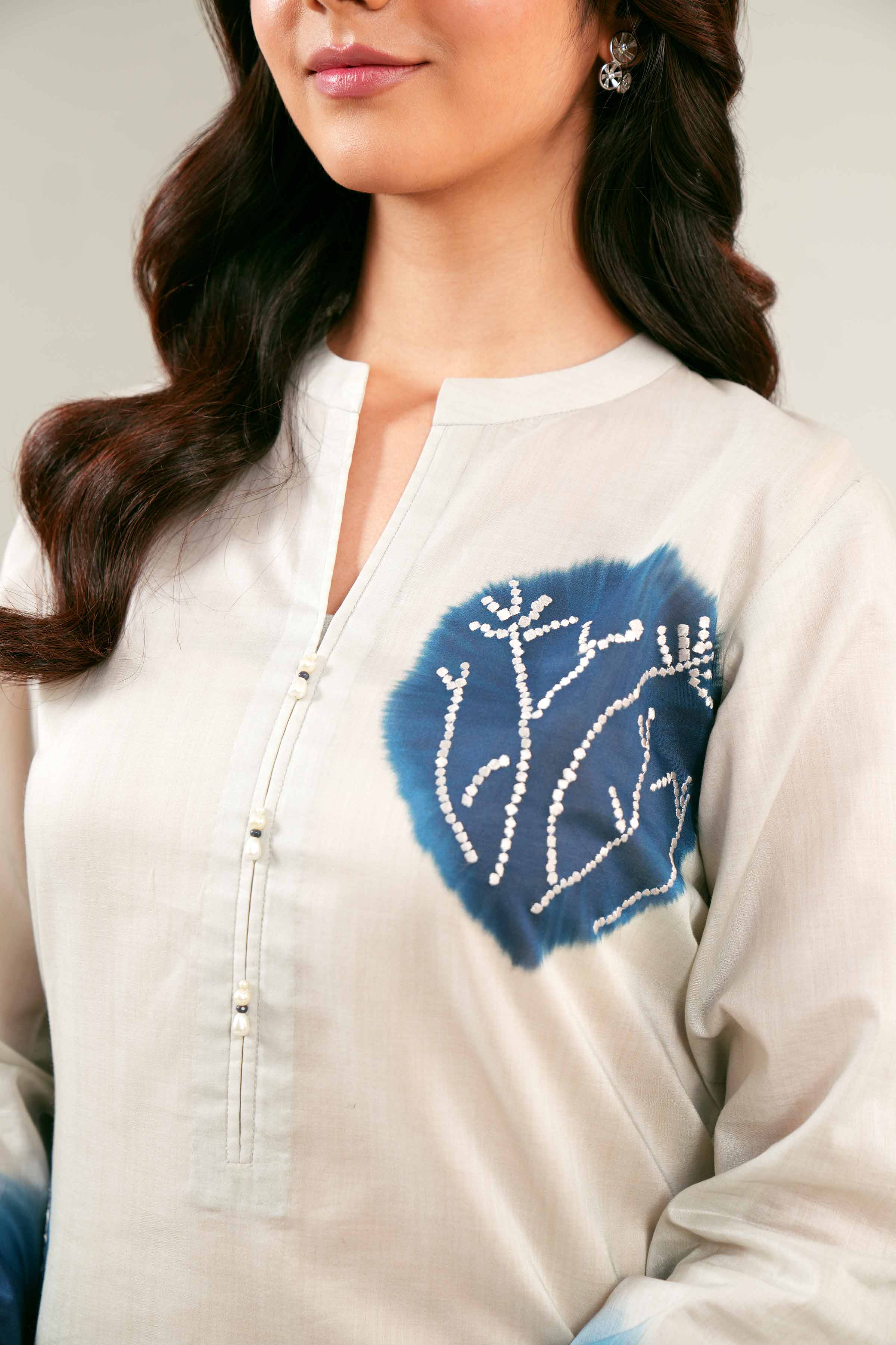 Printed Embroidered Shirt - PE24-274