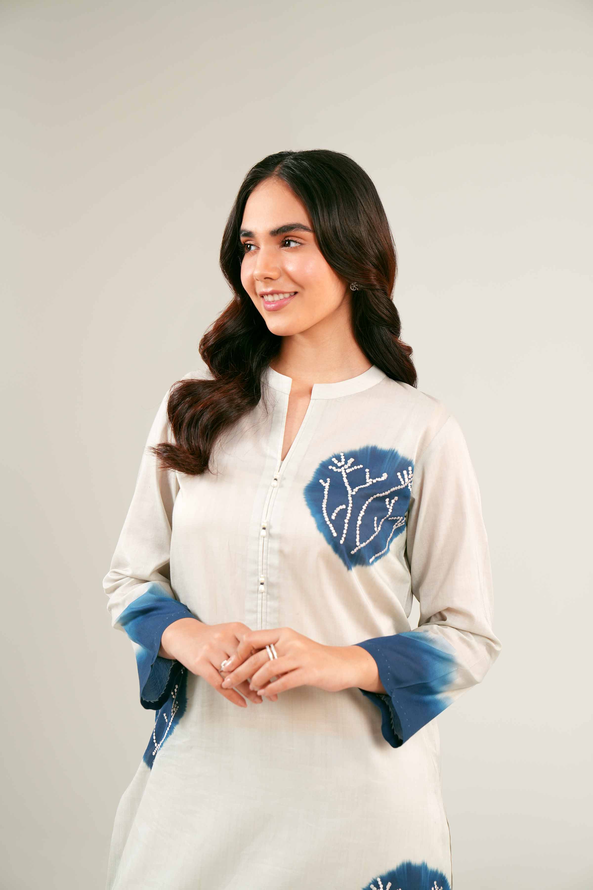 Printed Embroidered Shirt - PE24-274