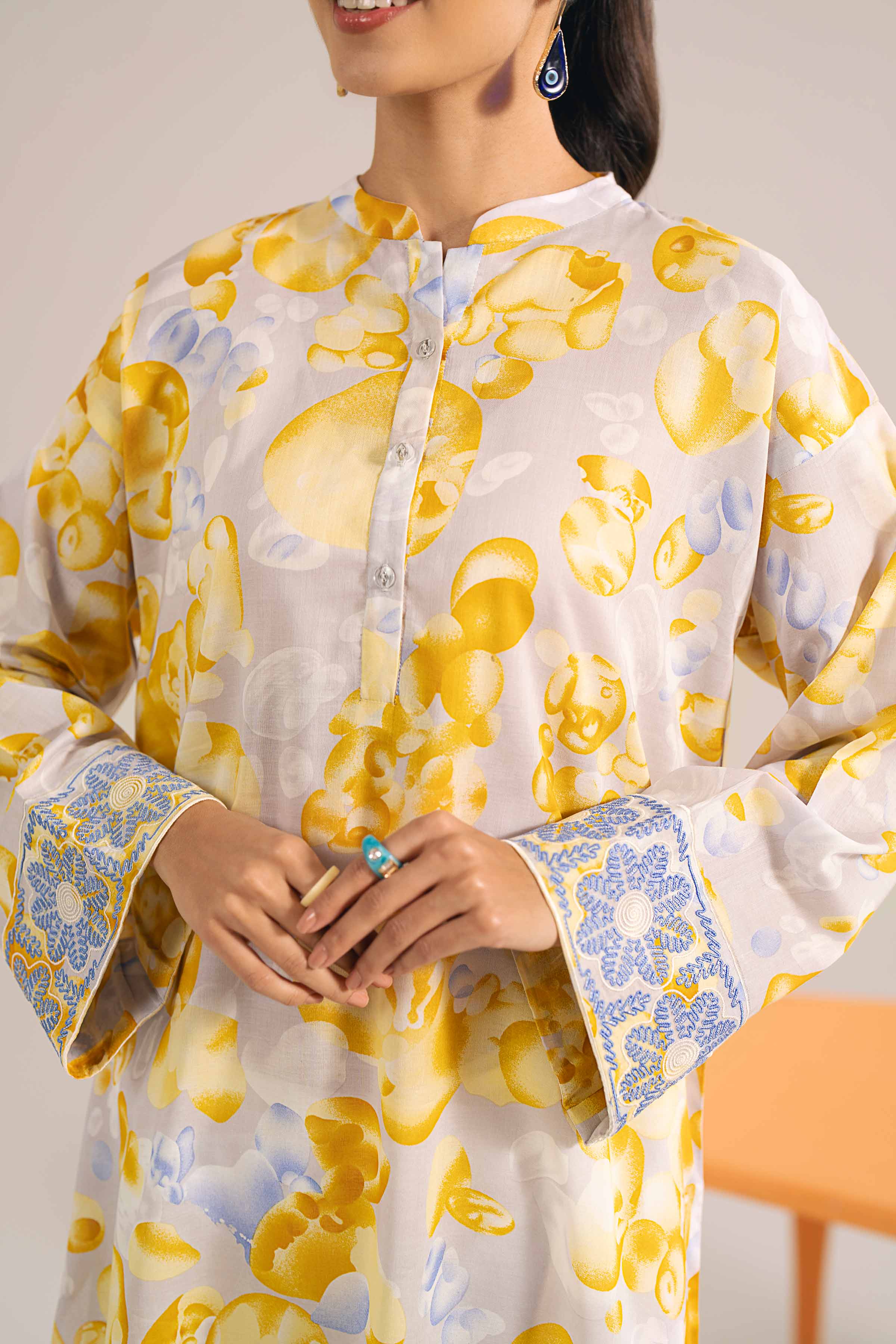 Printed Embroidered Shirt - PE24-348