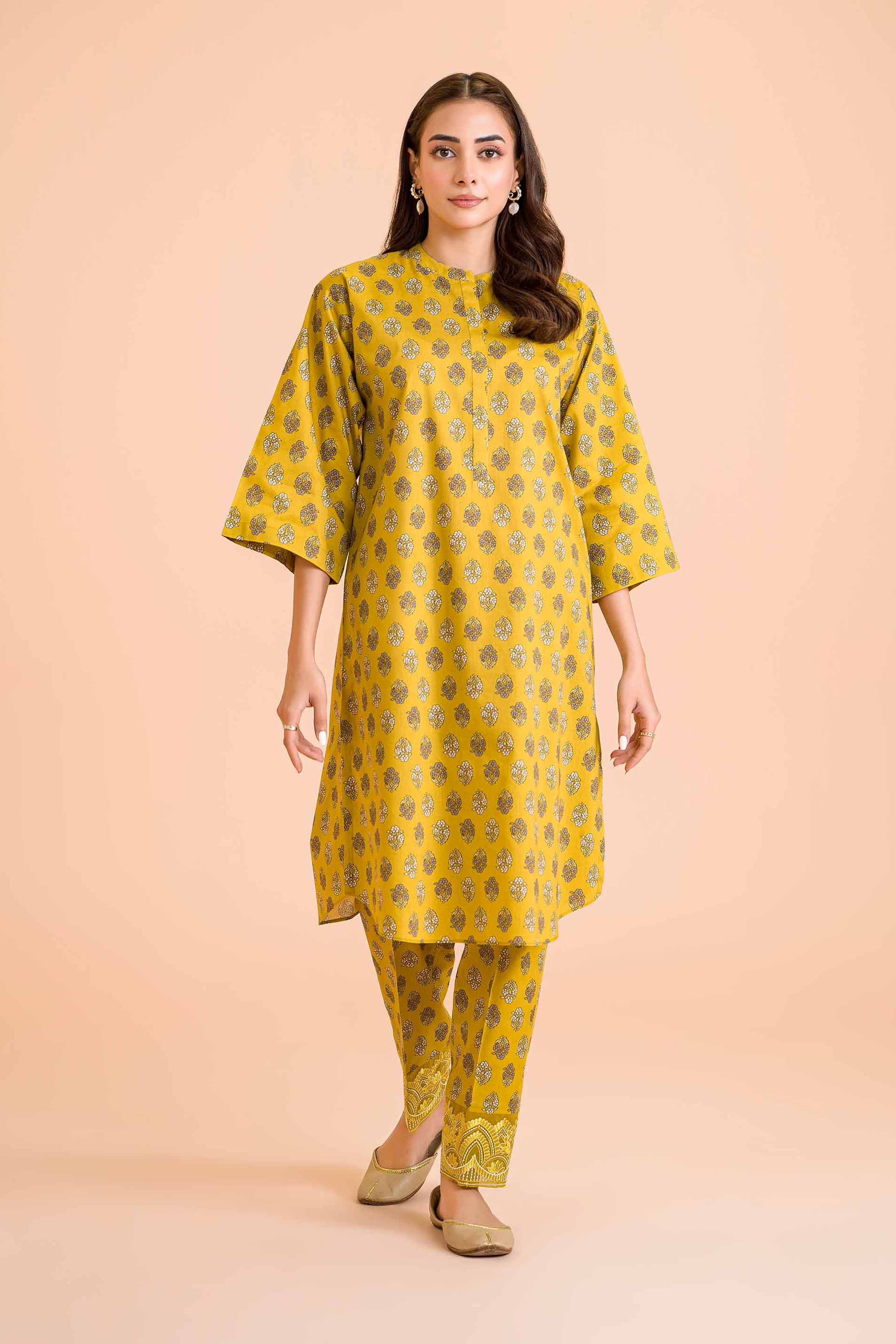 2 Piece - Printed Embroidered Suit - PE24-349