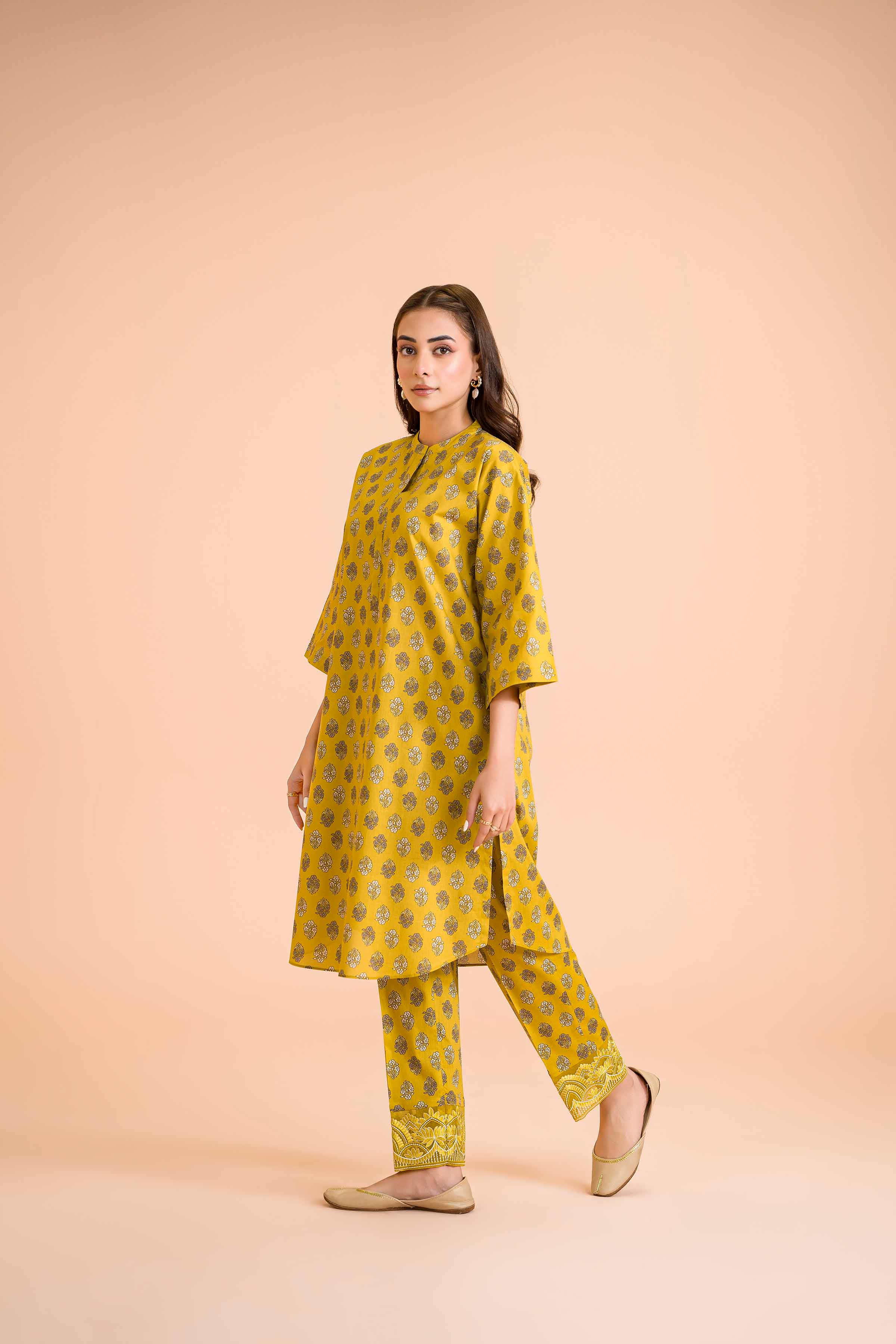 2 Piece - Printed Embroidered Suit - PE24-349
