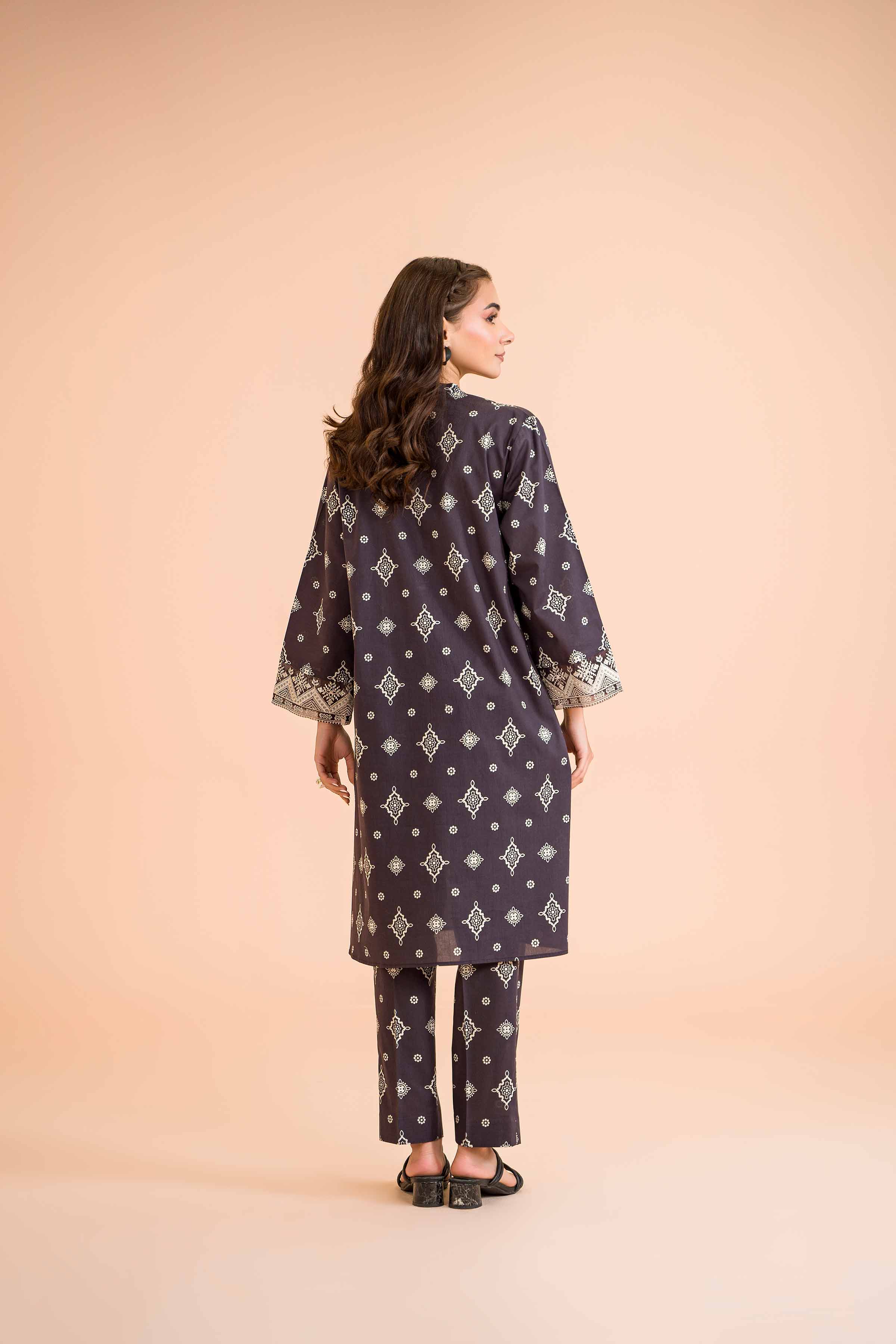 2 Piece - Printed Embroidered Suit - PE24-371