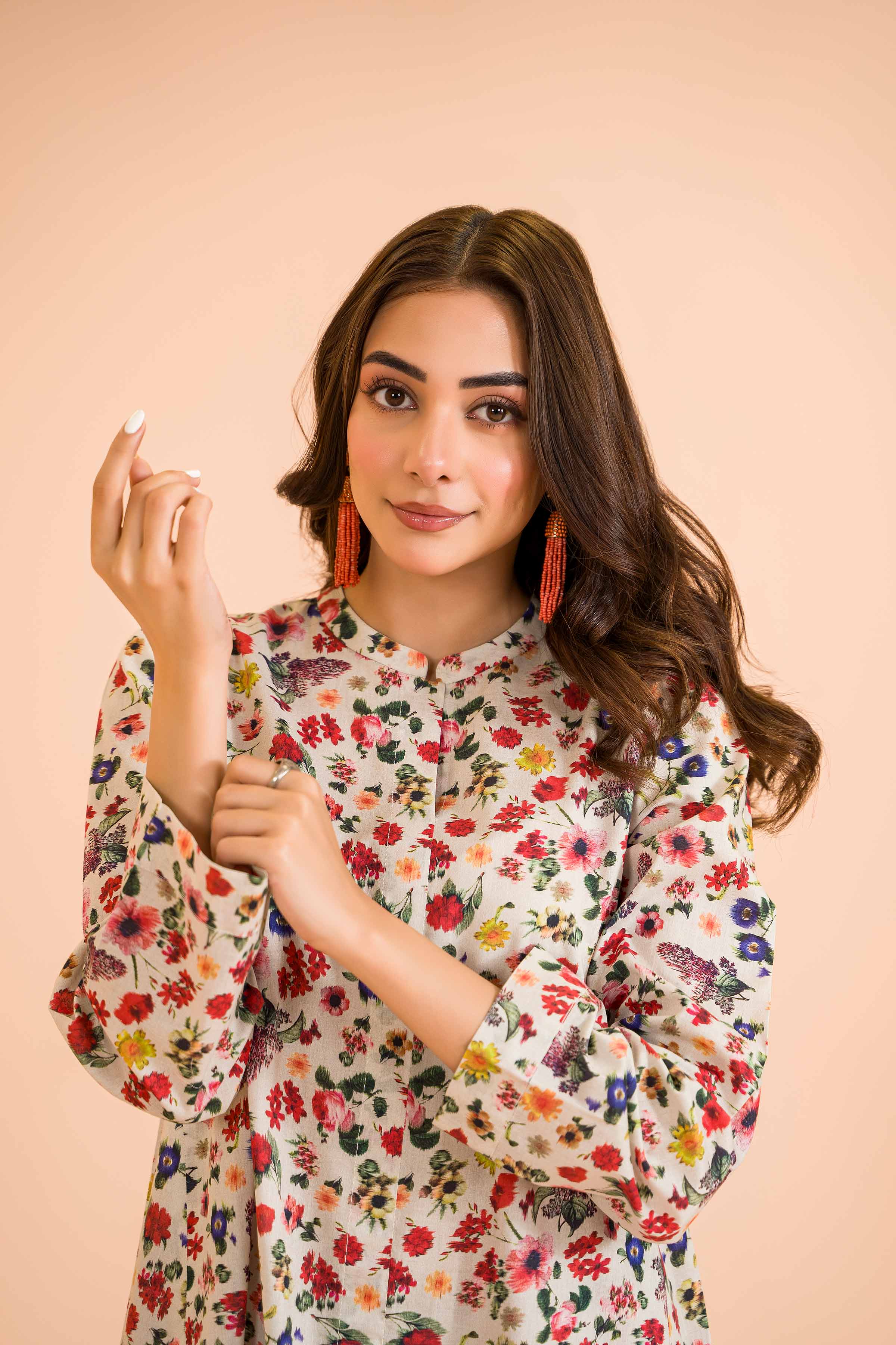 2 Piece - Printed Embroidered Suit - PE24-406