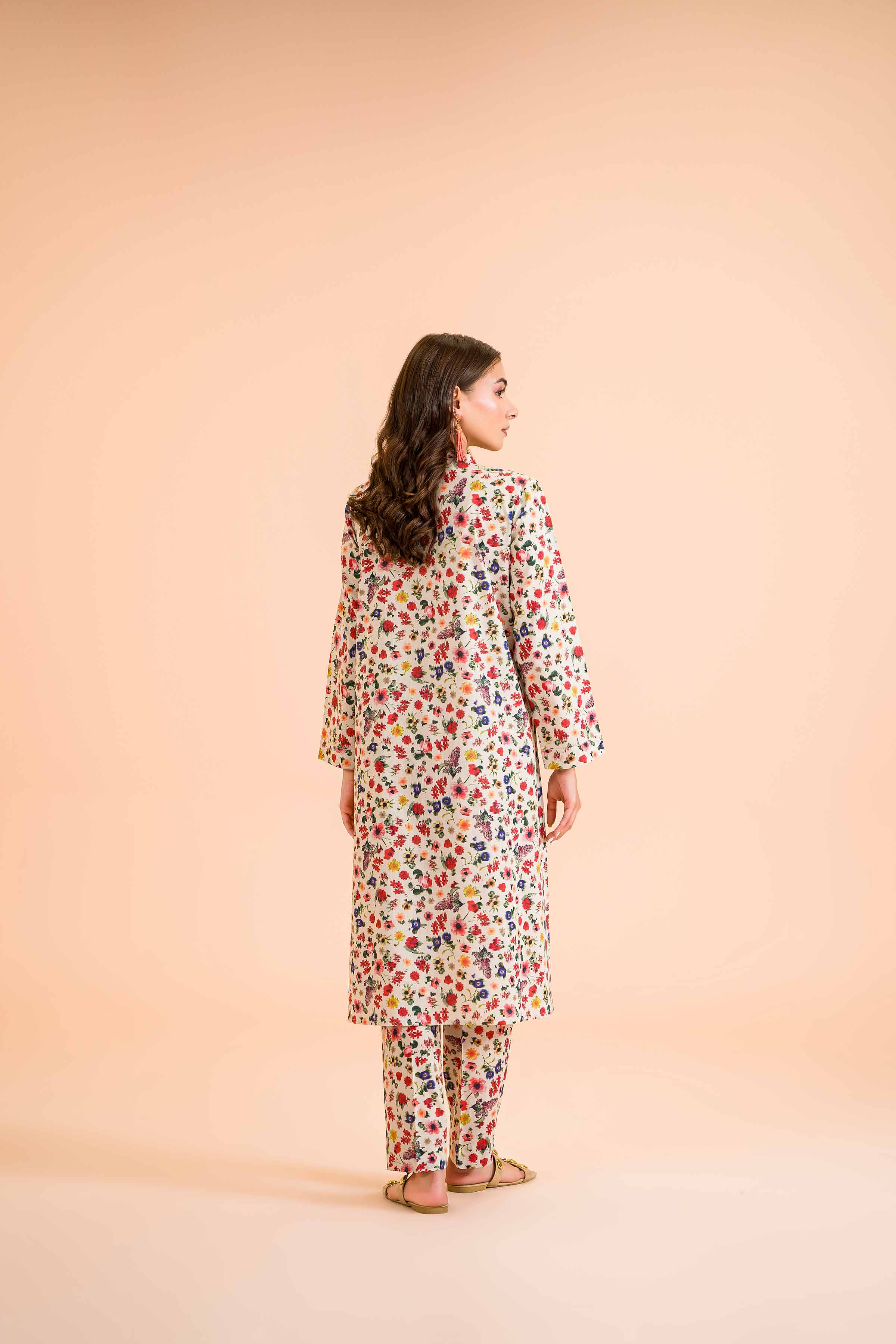 2 Piece - Printed Embroidered Suit - PE24-406