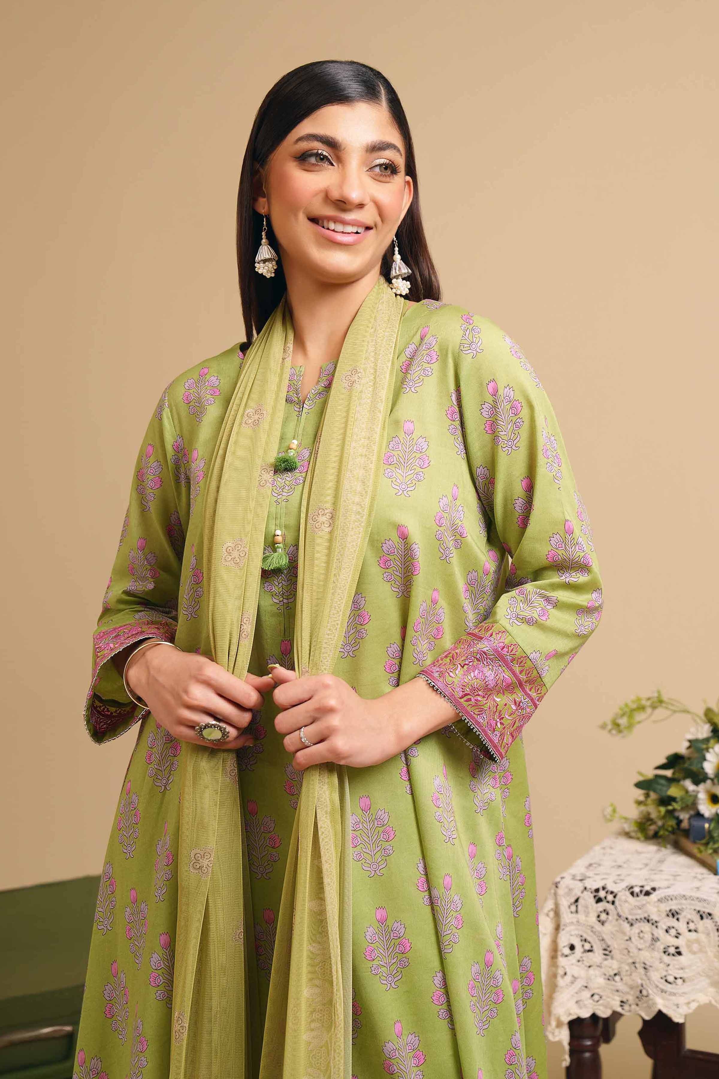 2 Piece - Printed Embroidered Suit - PE24-76