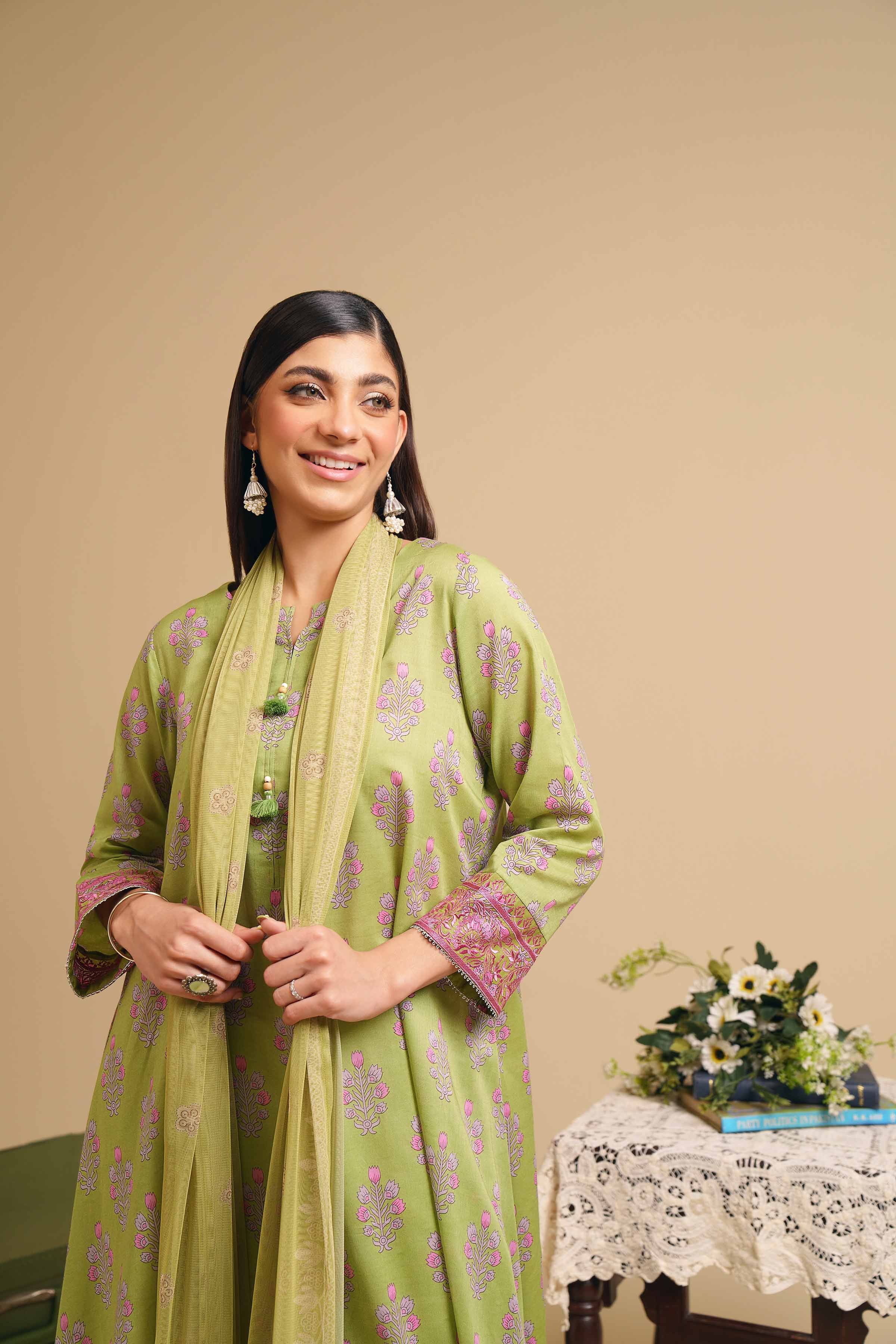 2 Piece - Printed Embroidered Suit - PE24-76