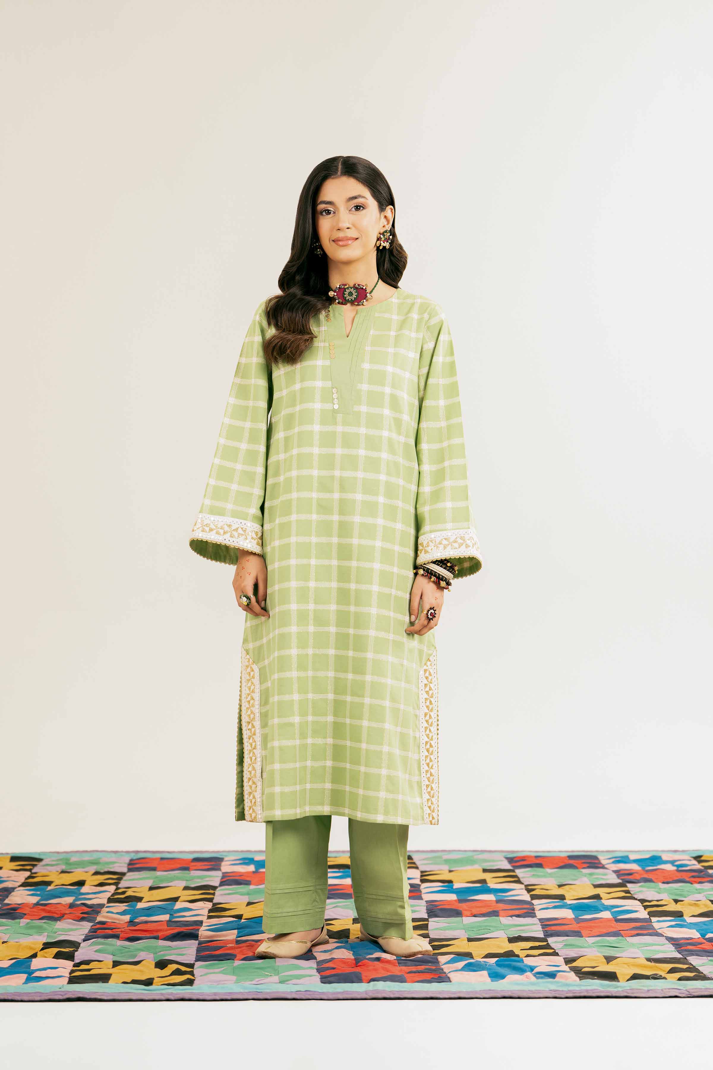 2 Piece - Embroidered Suit - PE25-130