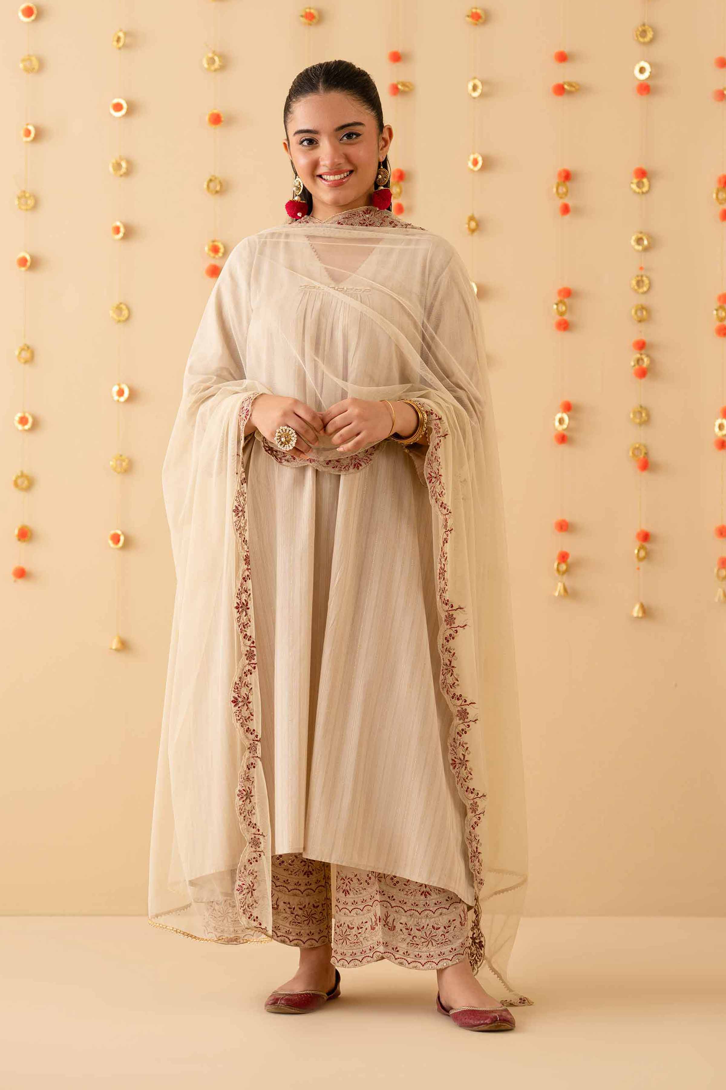 3 Piece - Embroidered Suit - PE25-135