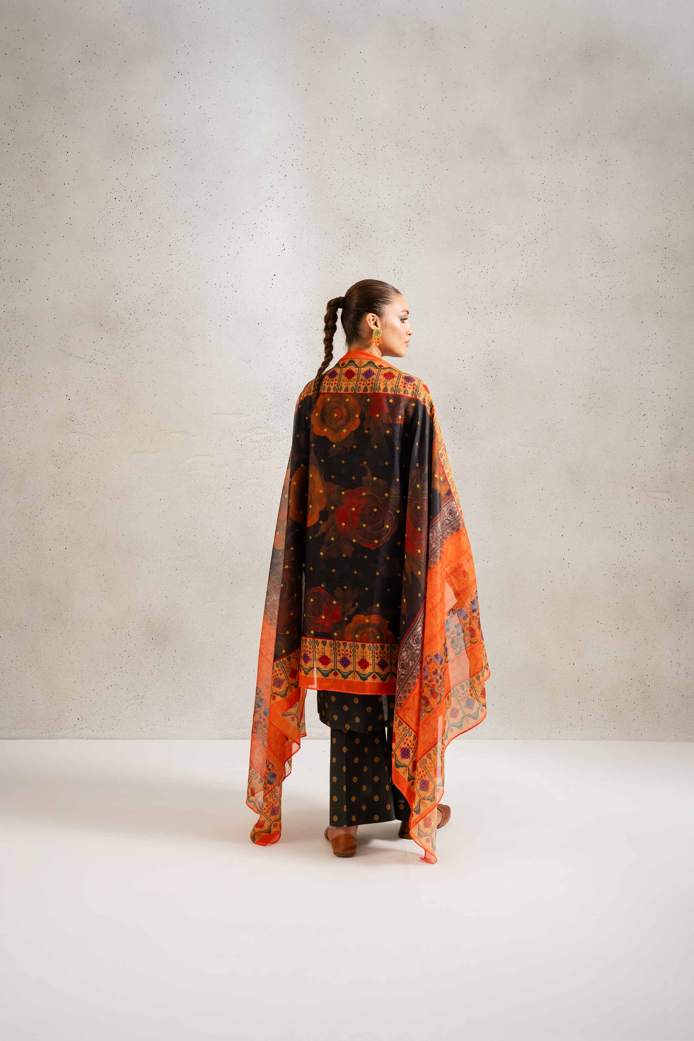 3 Piece - Printed Embroidered Suit - PE25-140