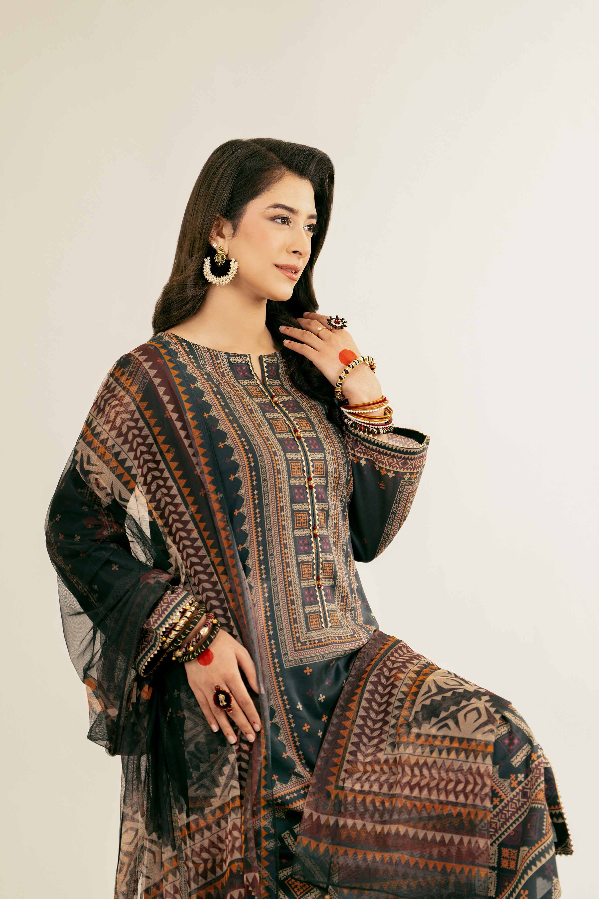 3 Piece - Printed Suit - PE25-164