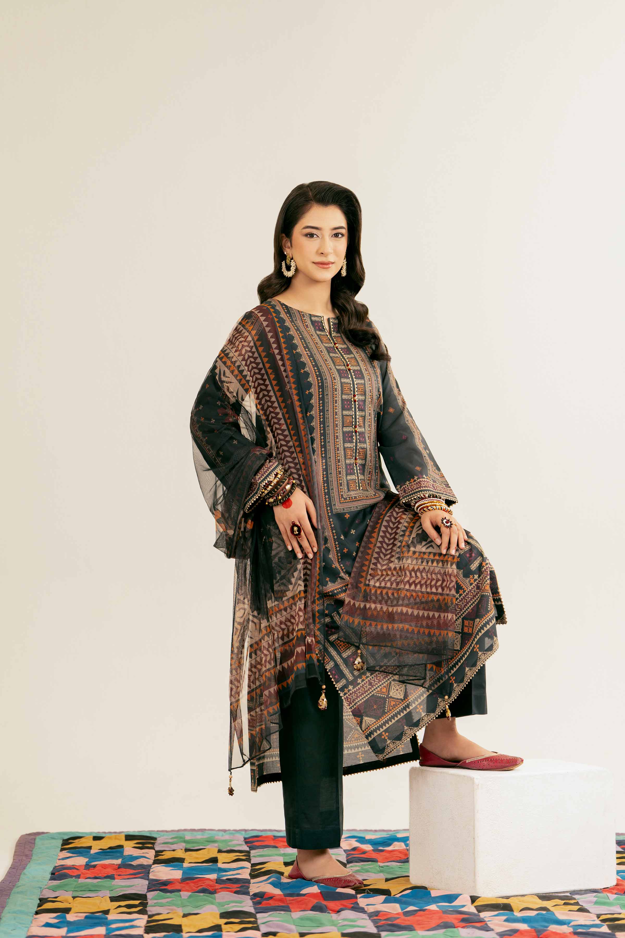 3 Piece - Printed Suit - PE25-164
