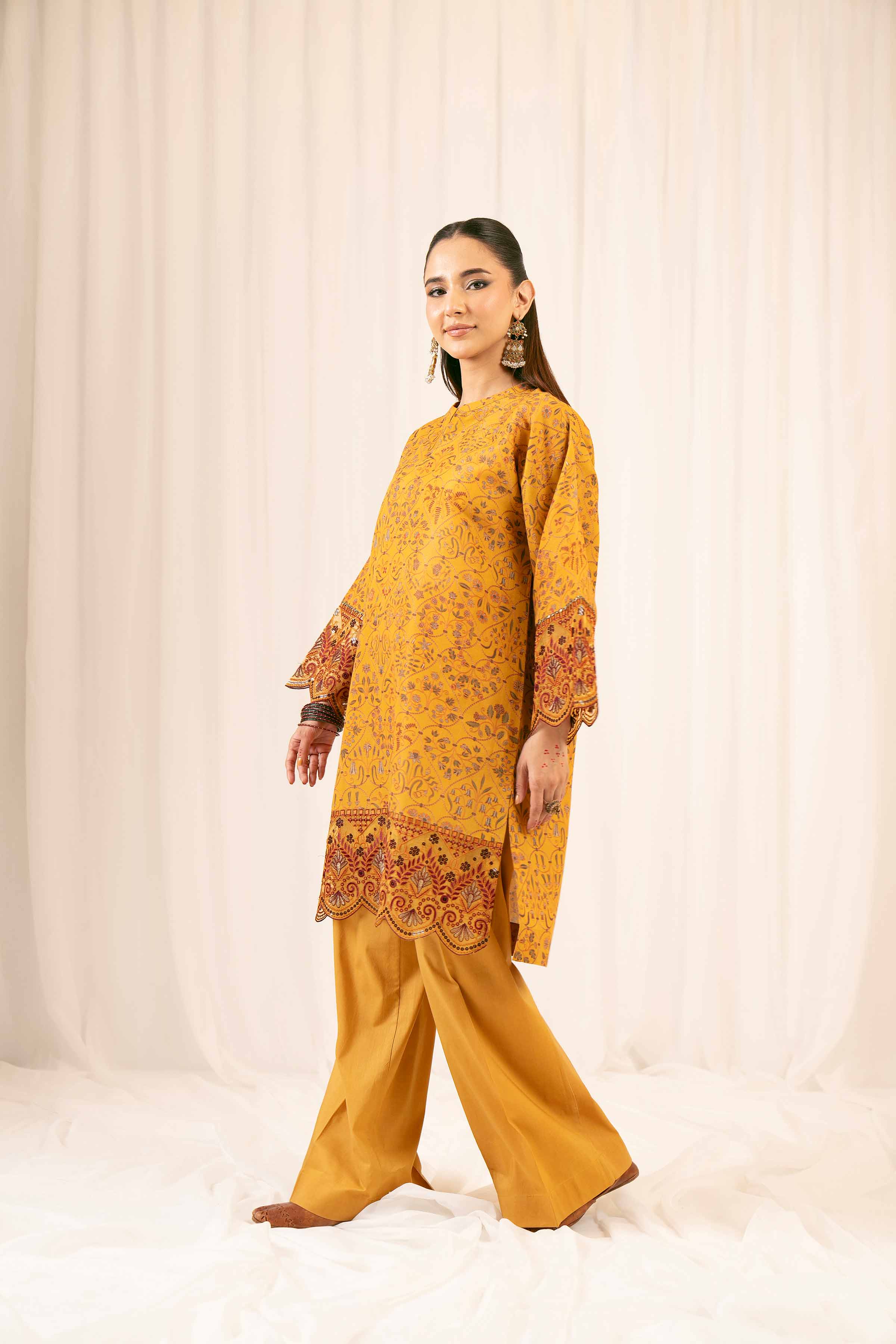 2 Piece - Printed Embroidered Suit - PFE25-17