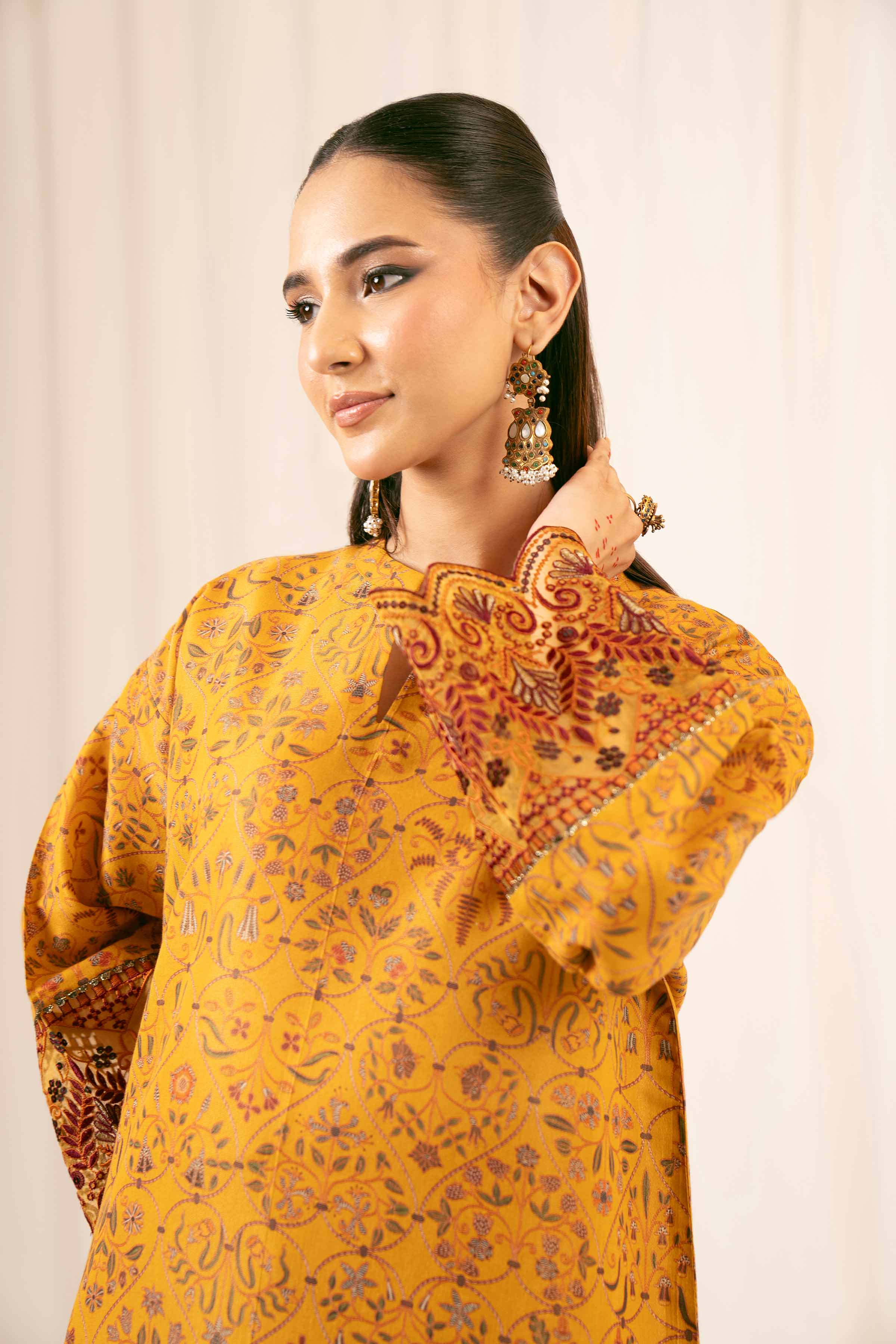 2 Piece - Printed Embroidered Suit - PFE25-17