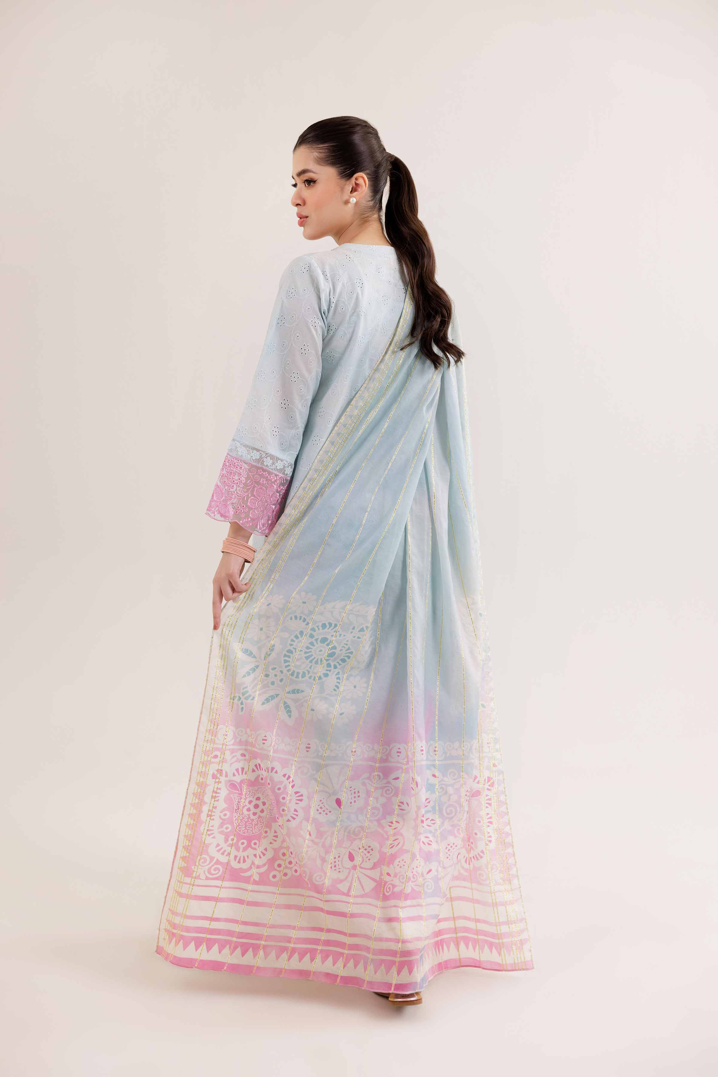 2 Piece - Printed Embroidered Suit - PE25-188