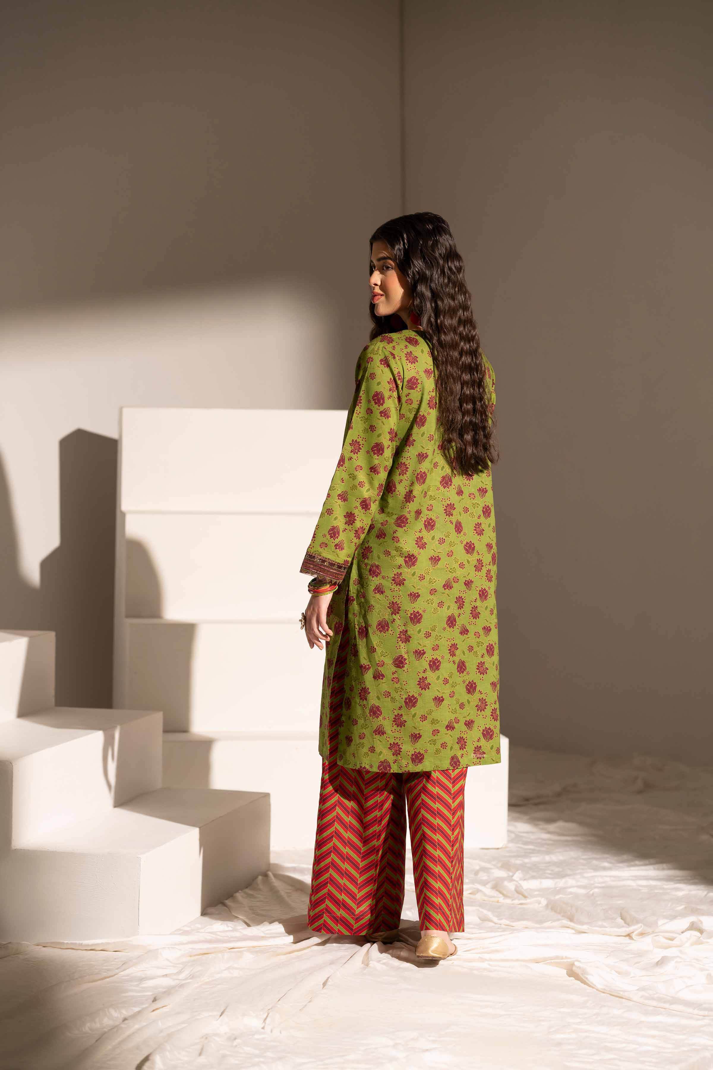 2 Piece - Printed Embroidered Suit - PE25-189